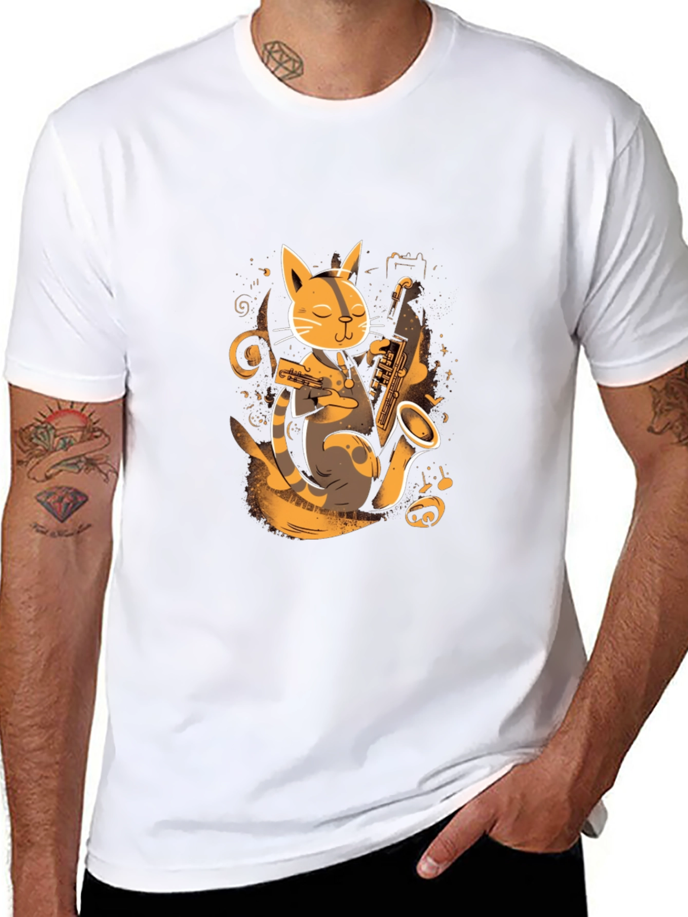 Jazz Cat T-Shirt - Cool Musician Kitten Tee