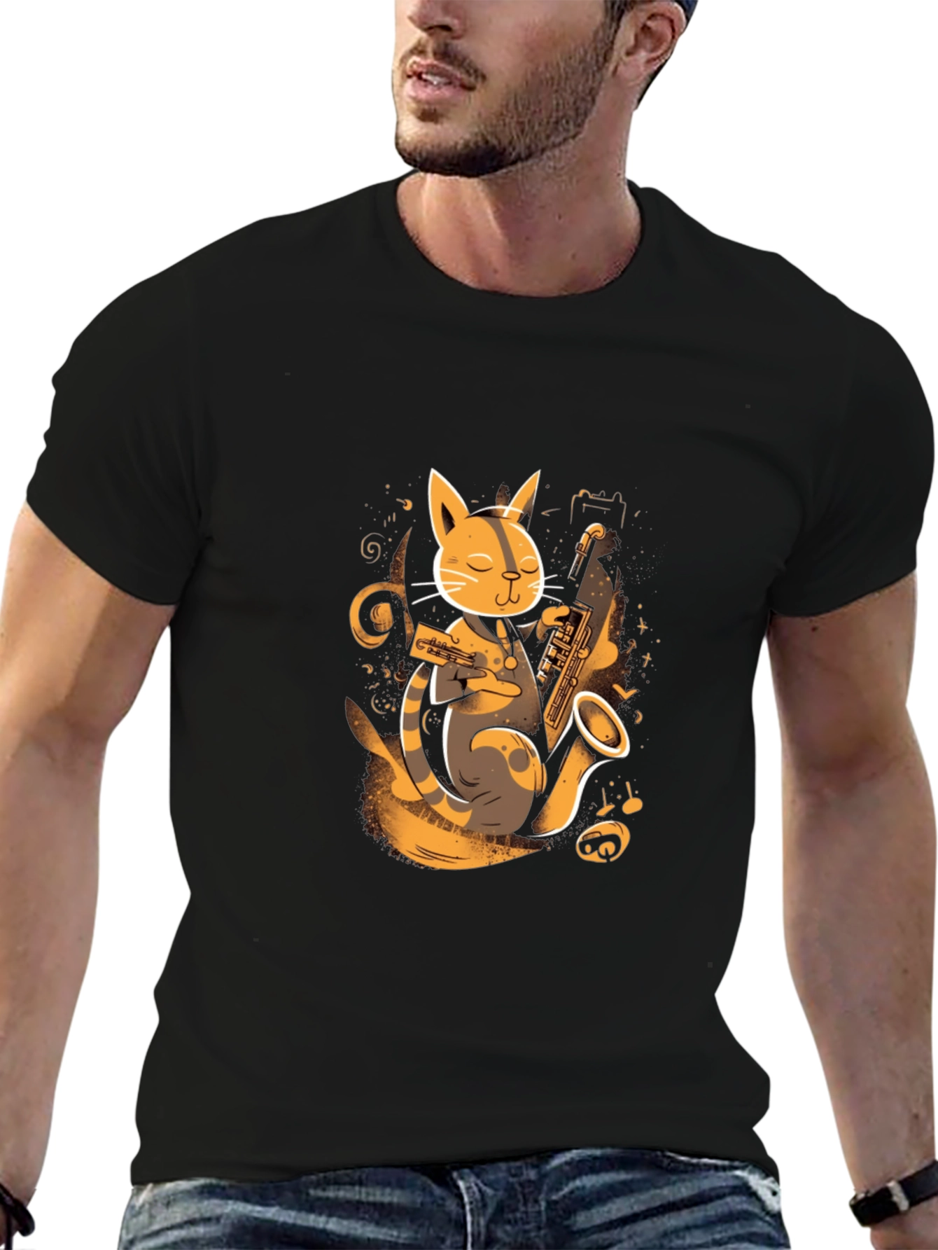 Jazz Cat T-Shirt - Cool Musician Kitten Tee
