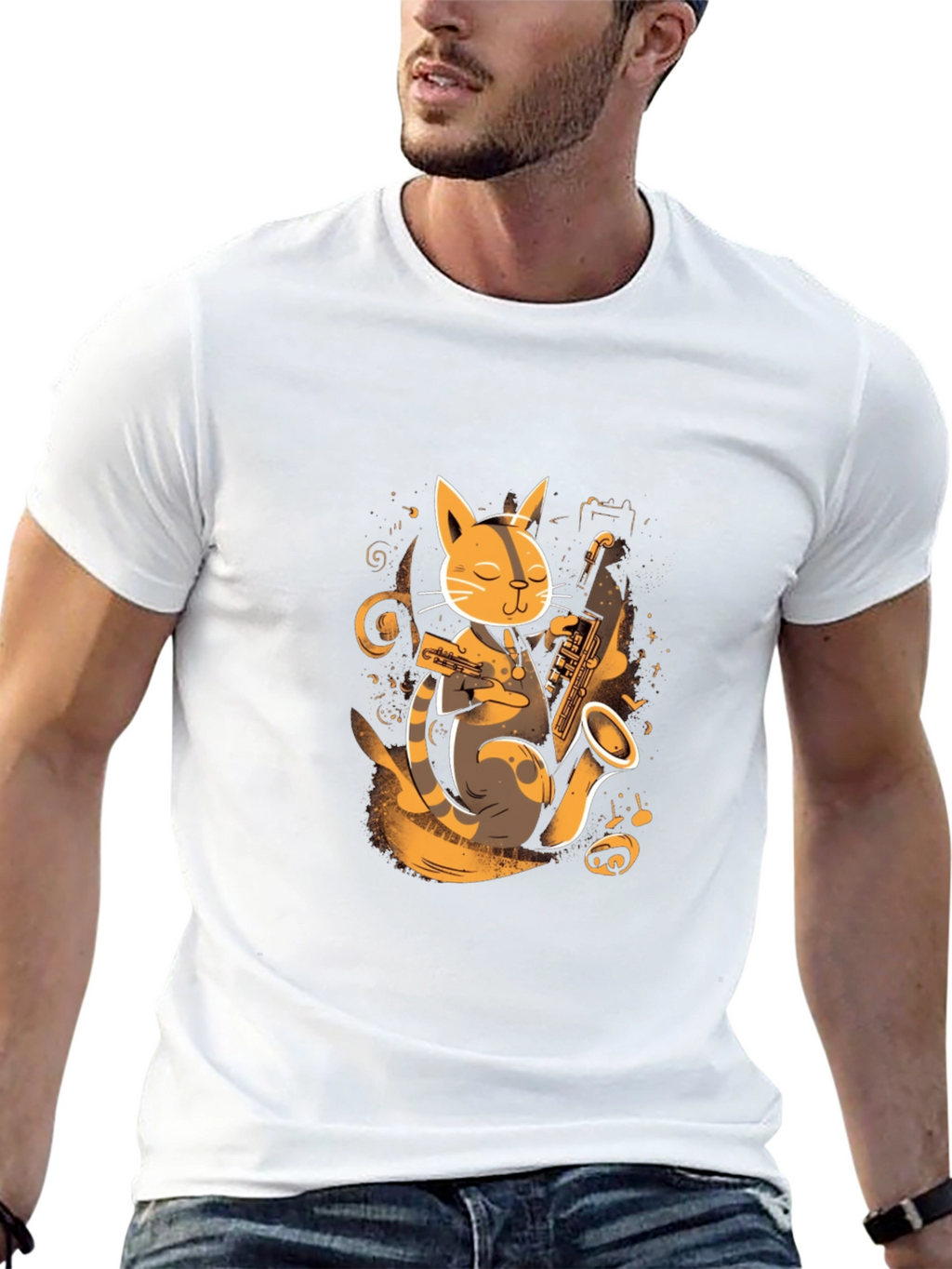 Jazz Cat T-Shirt - Cool Musician Kitten Tee