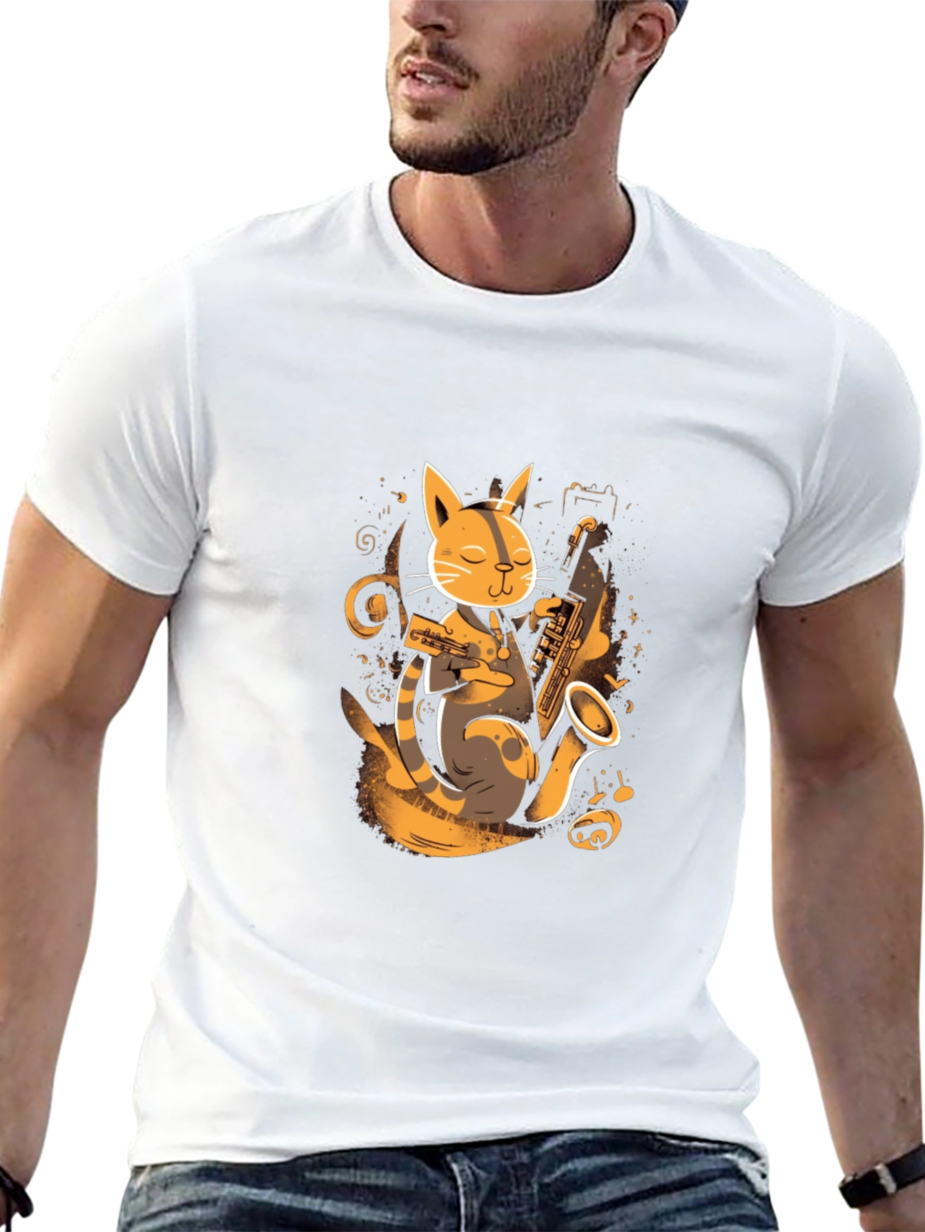 Jazz Cat T-Shirt - Cool Musician Kitten Tee