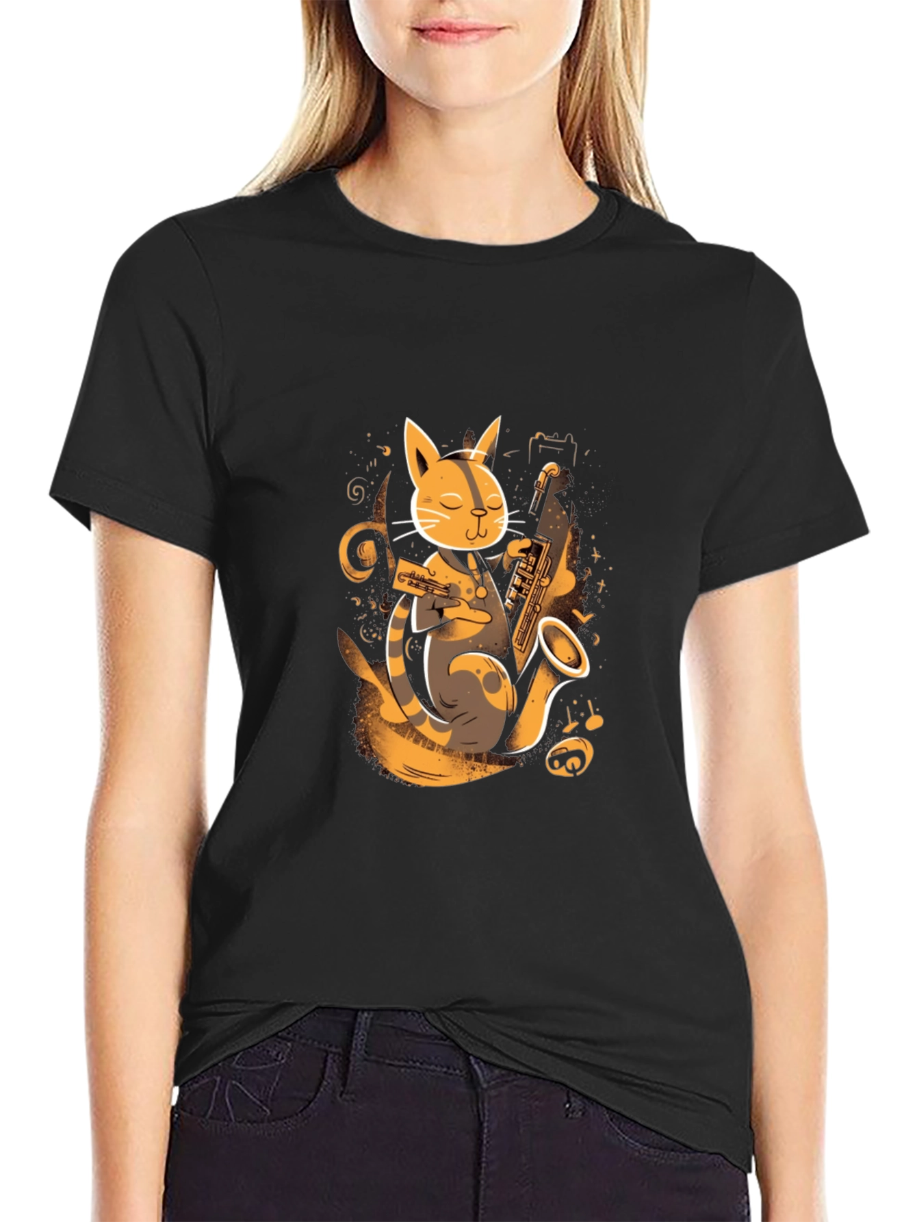 Jazz Cat T-Shirt - Cool Musician Kitten Tee