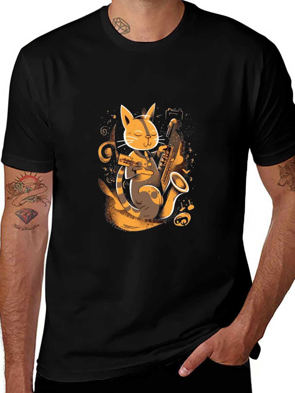 Jazz Cat T-Shirt - Cool Musician Kitten Tee