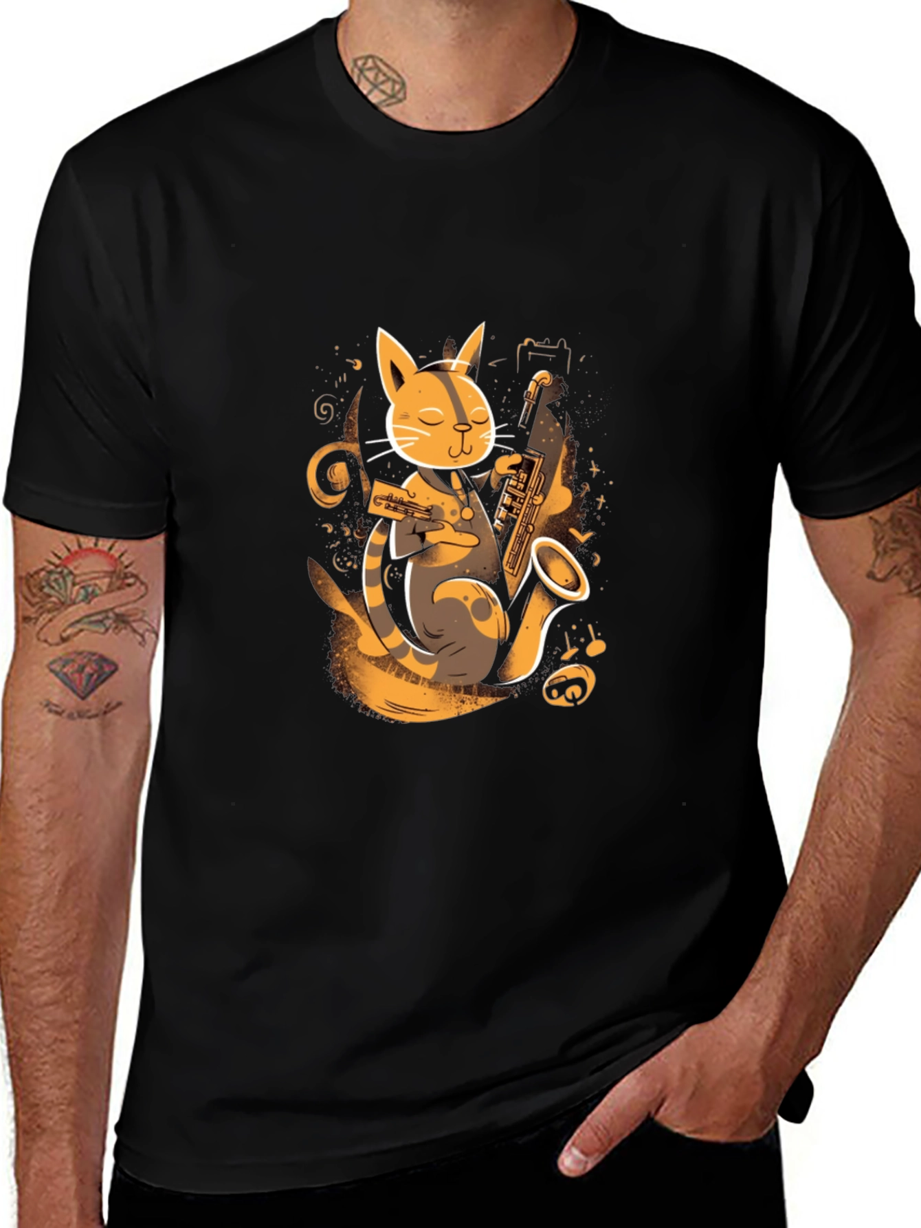 Jazz Cat T-Shirt - Cool Musician Kitten Tee