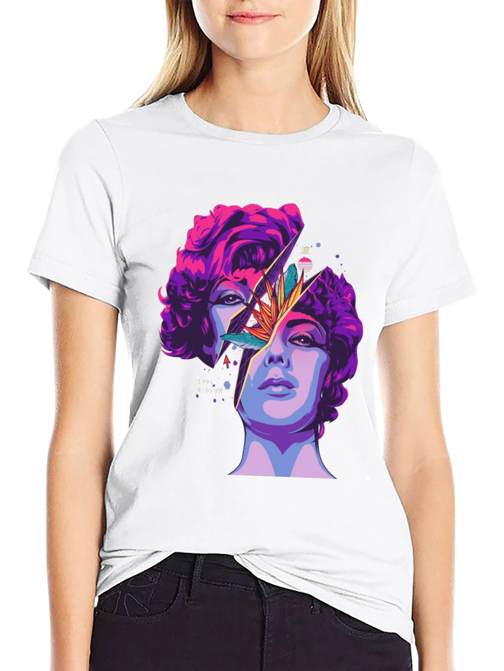 Abstract Broken Face Graphic Tee