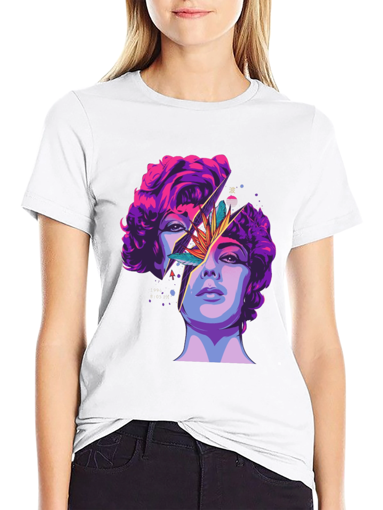 Abstract Broken Face Graphic Tee