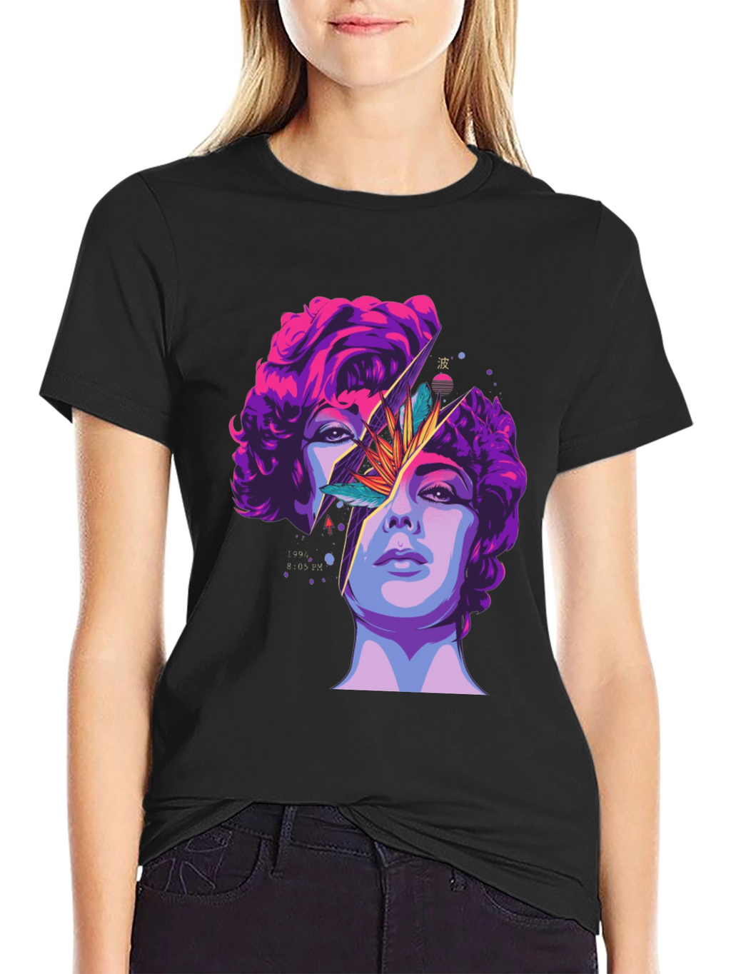 Abstract Broken Face Graphic Tee