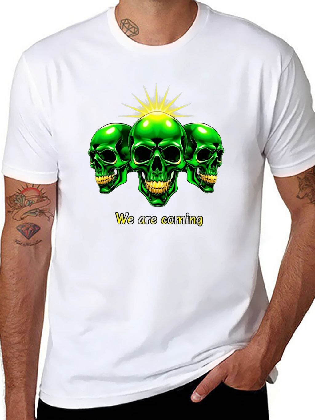 Green Skull T-Shirt - We are coming
