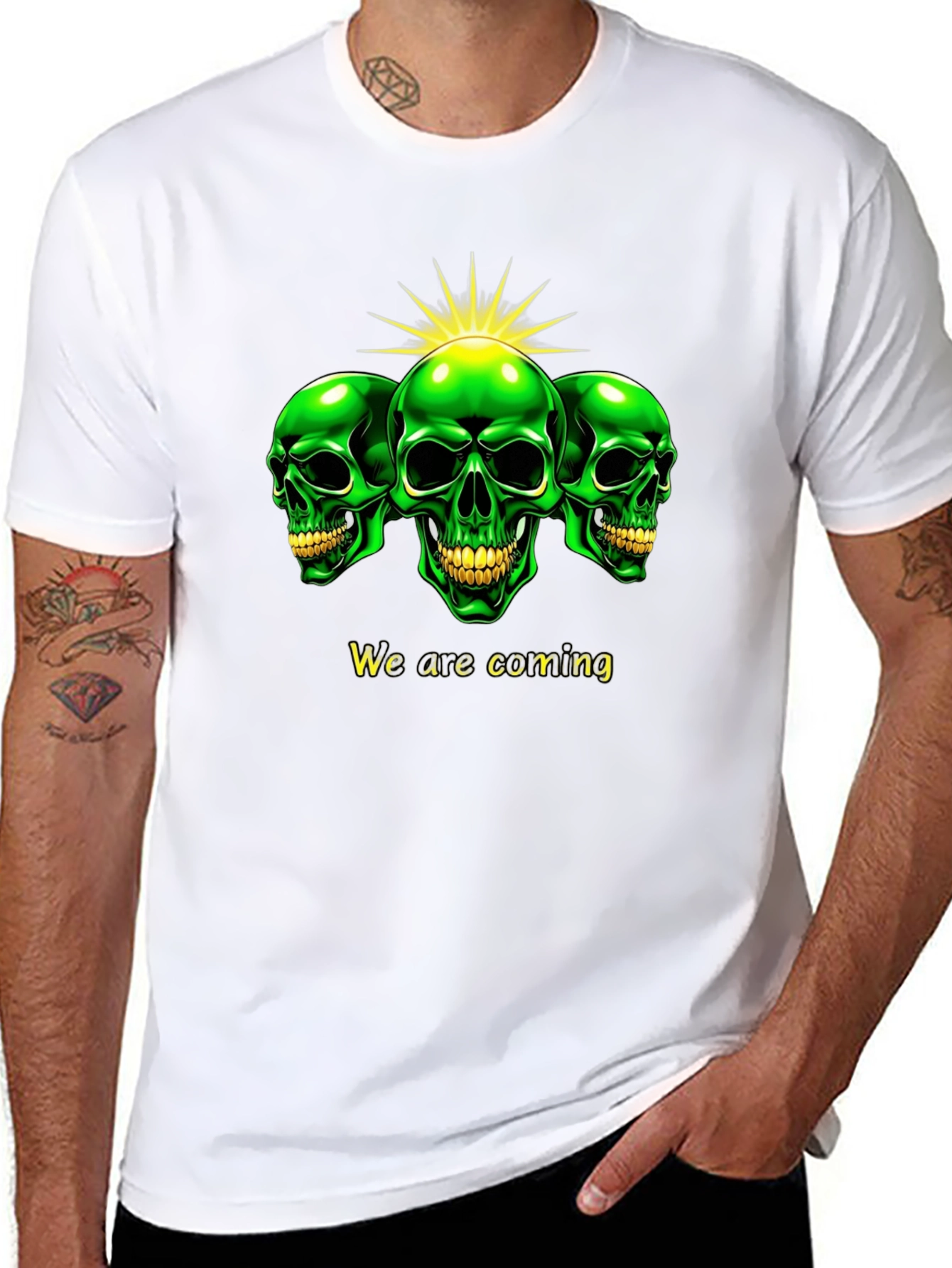 Green Skull T-Shirt - We are coming