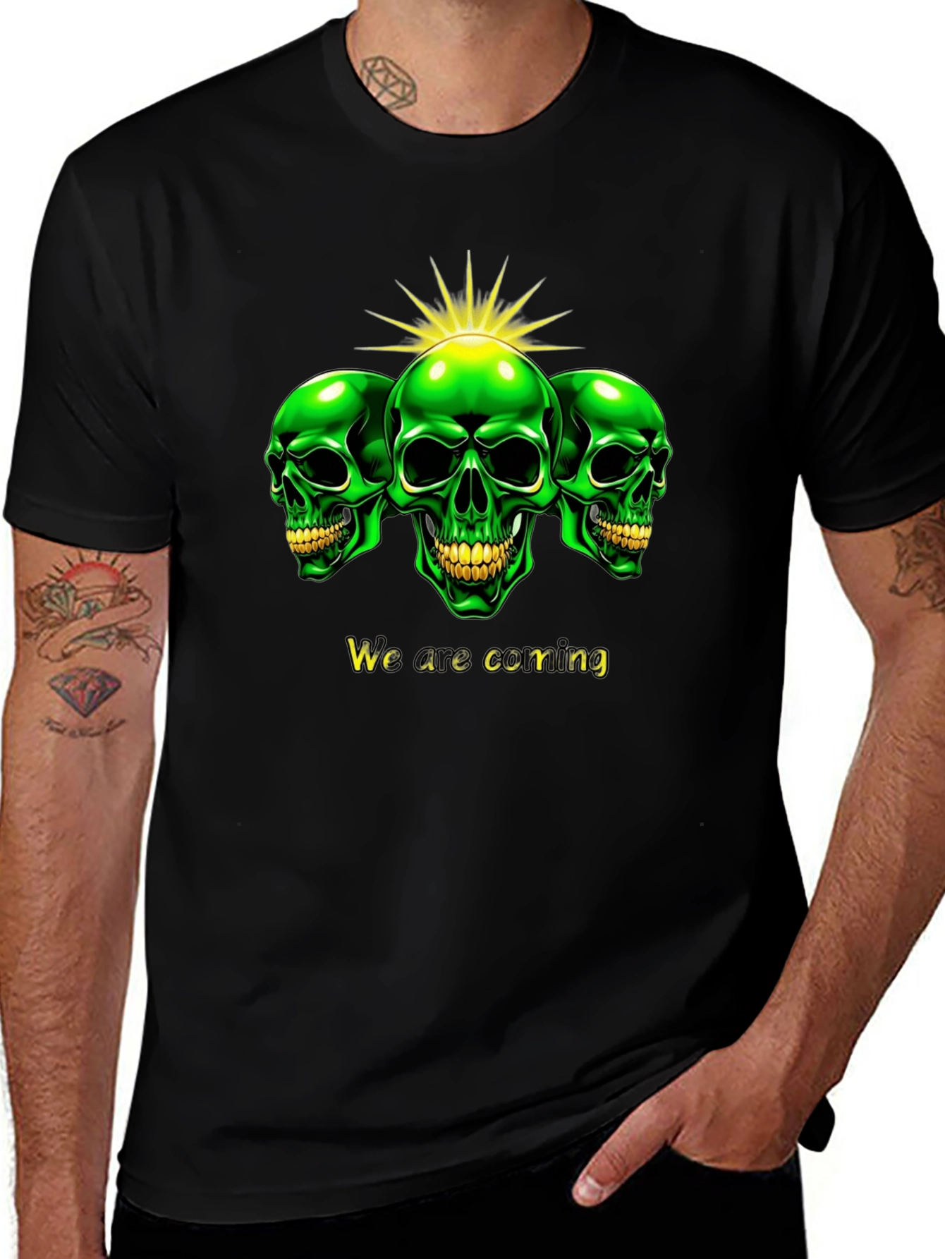 Green Skull T-Shirt - We are coming