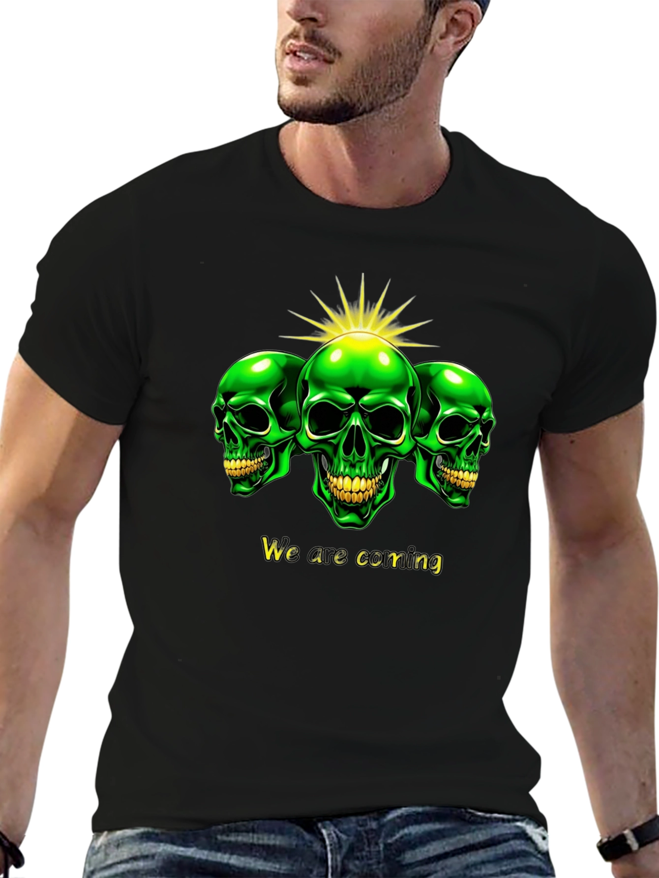 Green Skull T-Shirt - We are coming