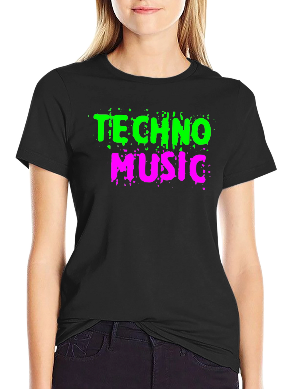 Techno Music Graphic Tee - Black Cotton T-Shirt