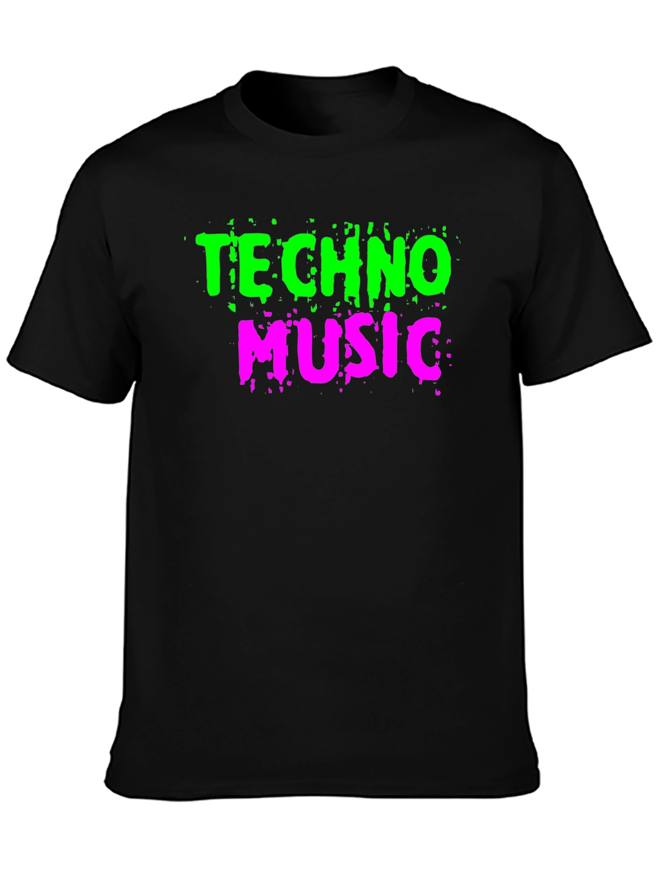 Techno Music Graphic Tee - Black Cotton T-Shirt