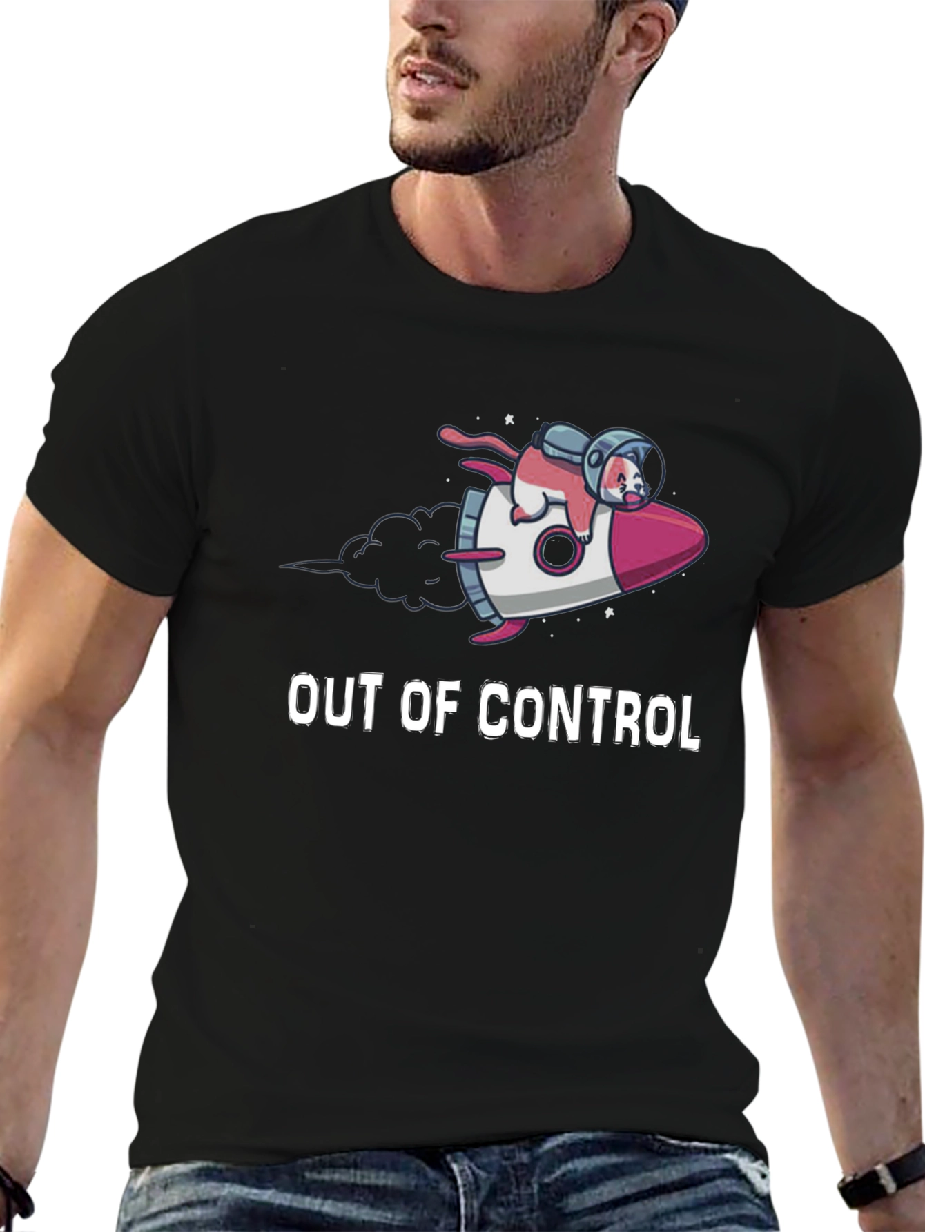 Out of Control Cat Astronaut T-Shirt