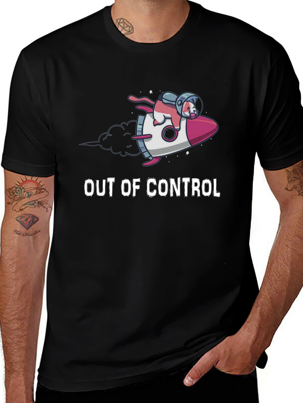 Out of Control Cat Astronaut T-Shirt