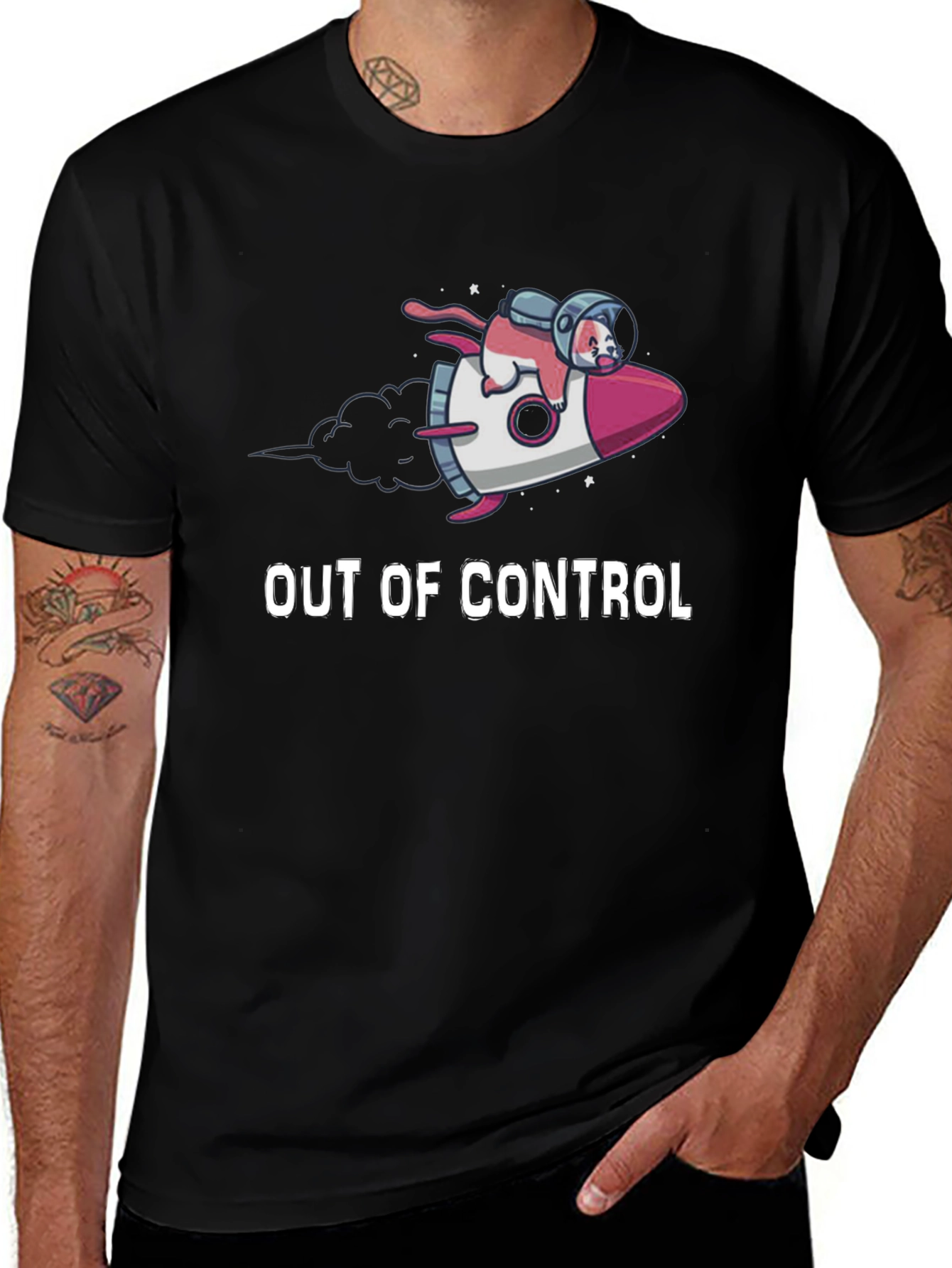 Out of Control Cat Astronaut T-Shirt