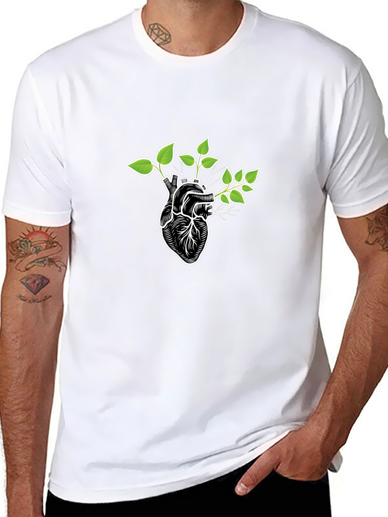 Nature Heartbeat Black Graphic Tee