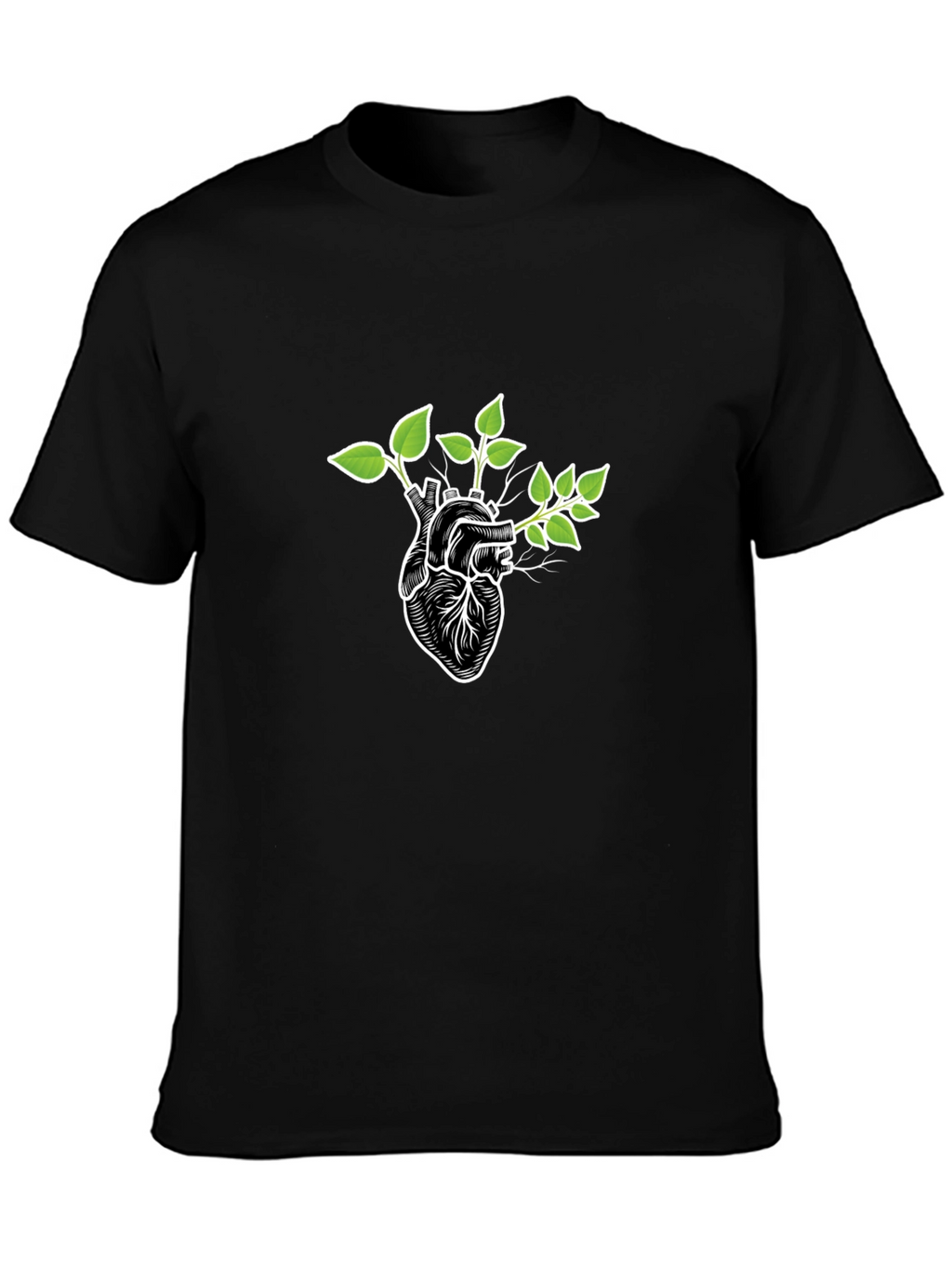 Nature Heartbeat Black Graphic Tee