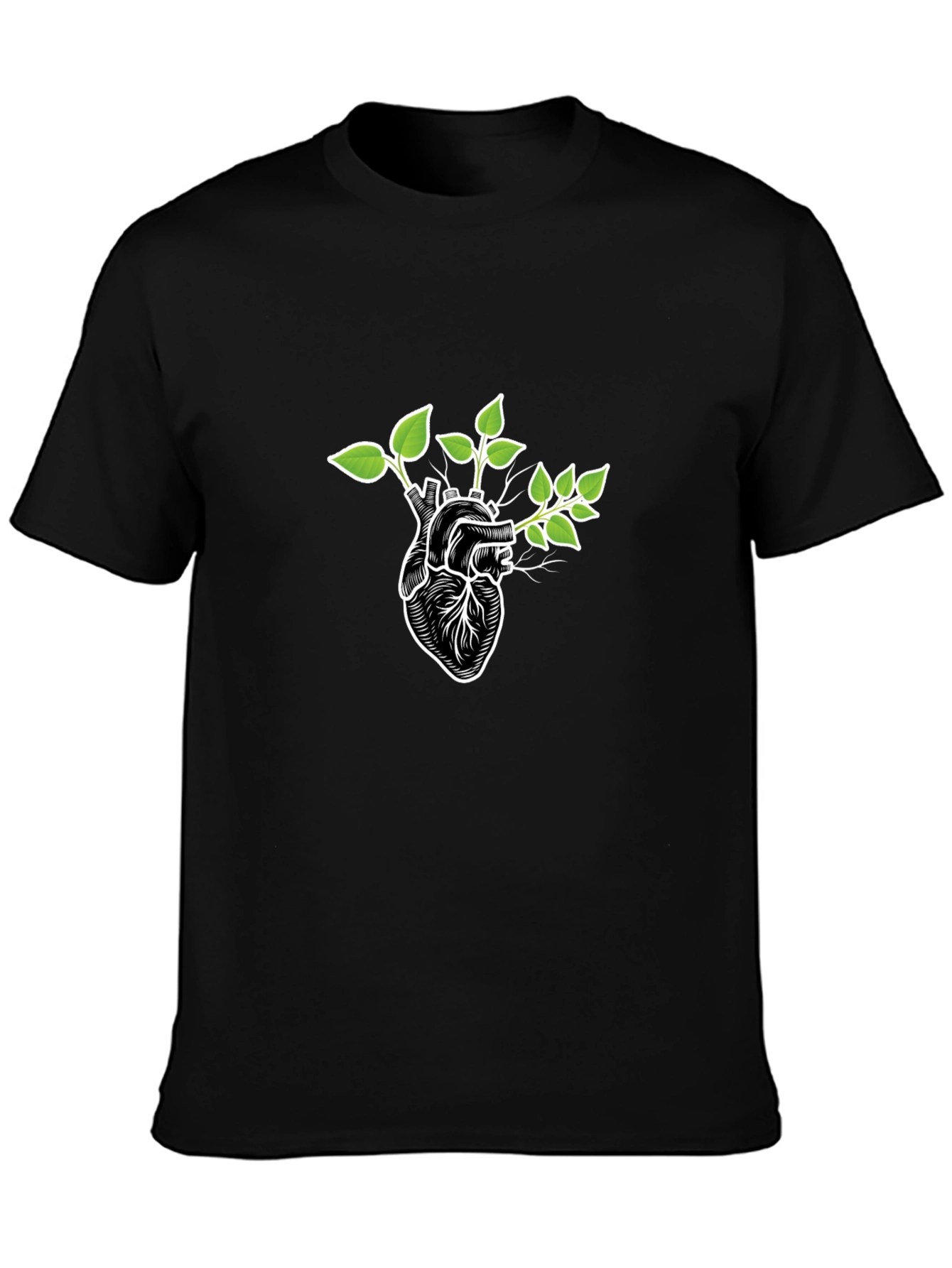 Nature Heartbeat Black Graphic Tee