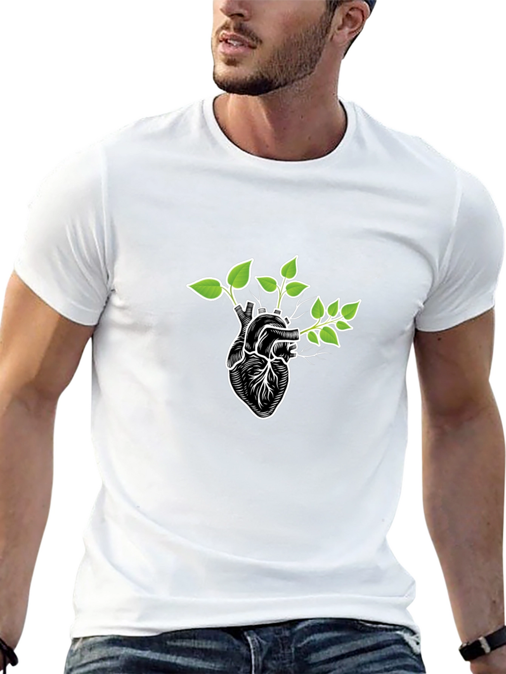 Nature Heartbeat Black Graphic Tee