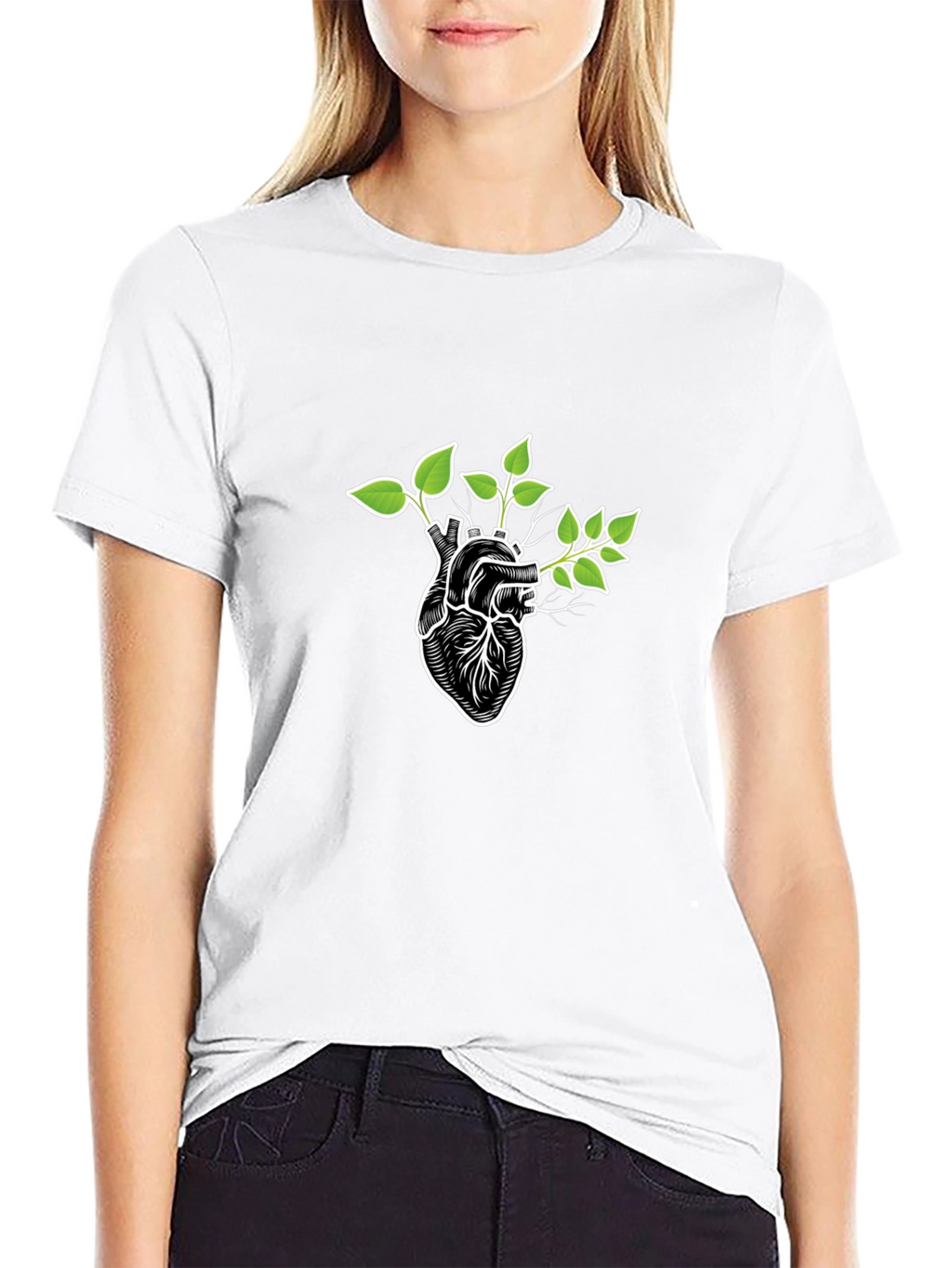 Nature Heartbeat Black Graphic Tee