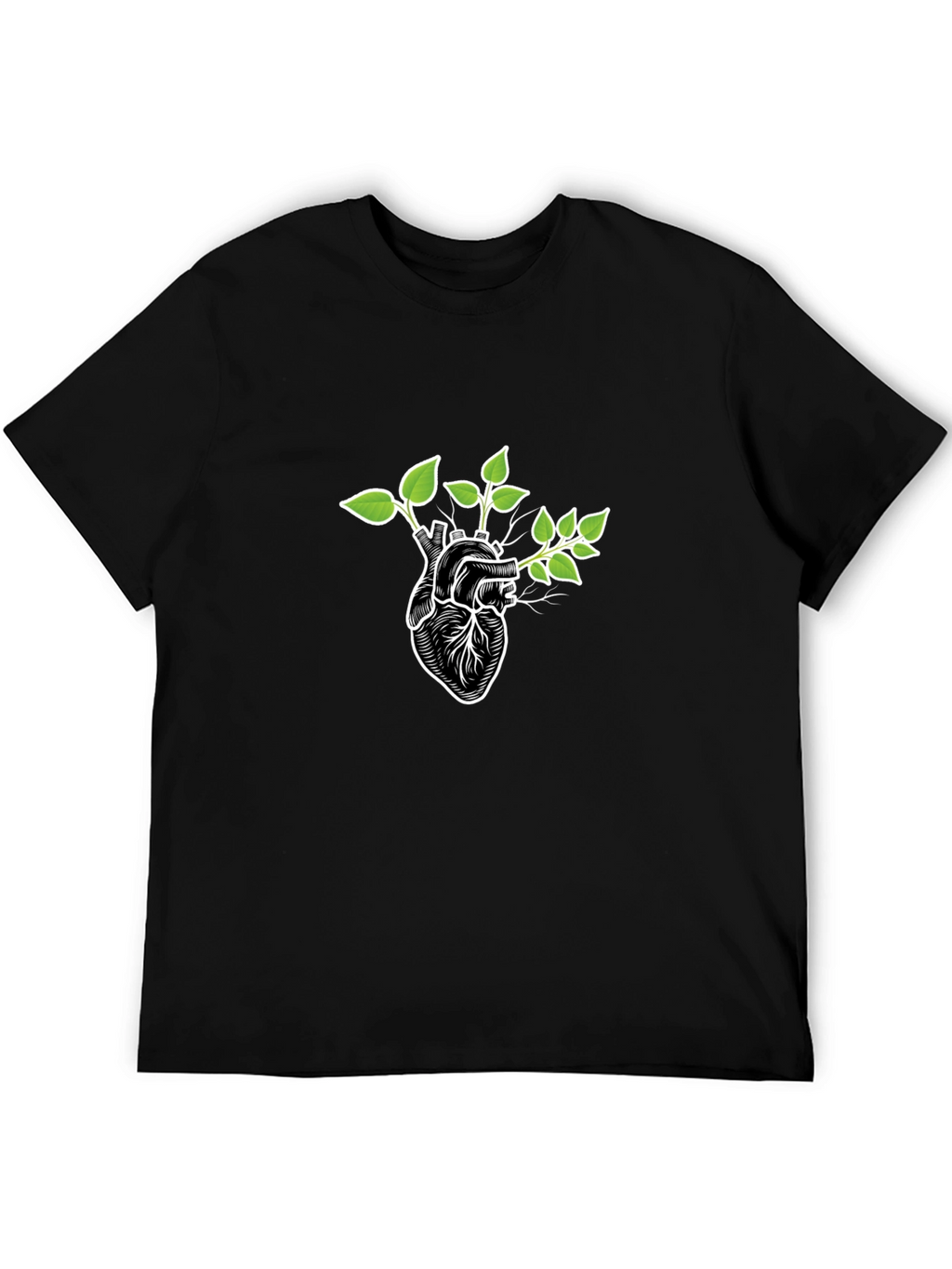 Nature Heartbeat Black Graphic Tee
