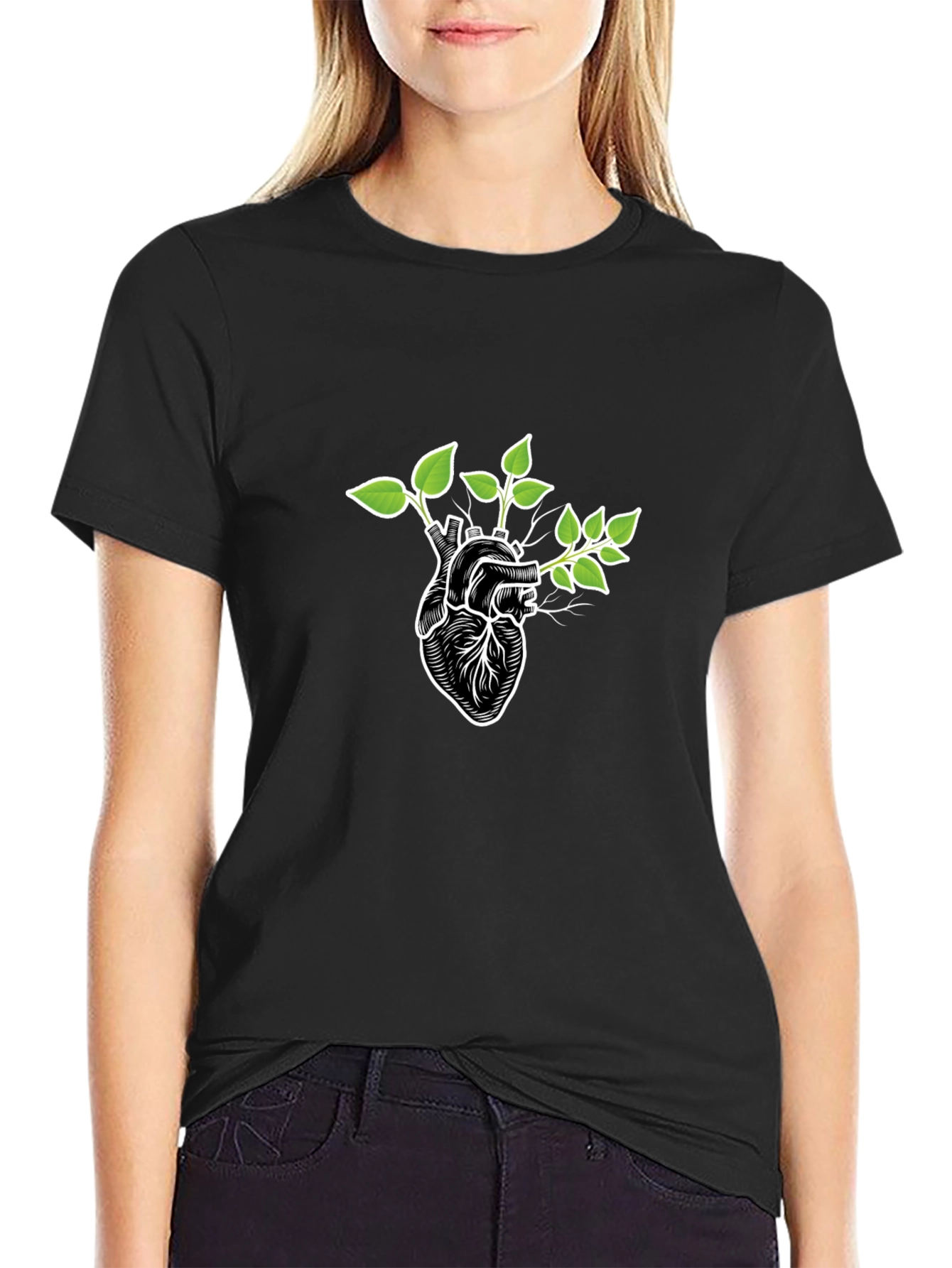Nature Heartbeat Black Graphic Tee
