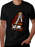 Cat Toilet Paper Staircase Graphic T-Shirt