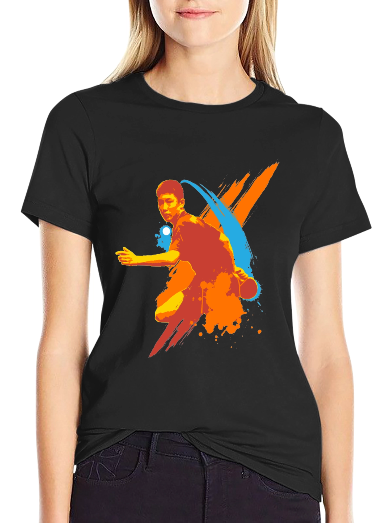 Mens Table Tennis Graphic Tee - Black