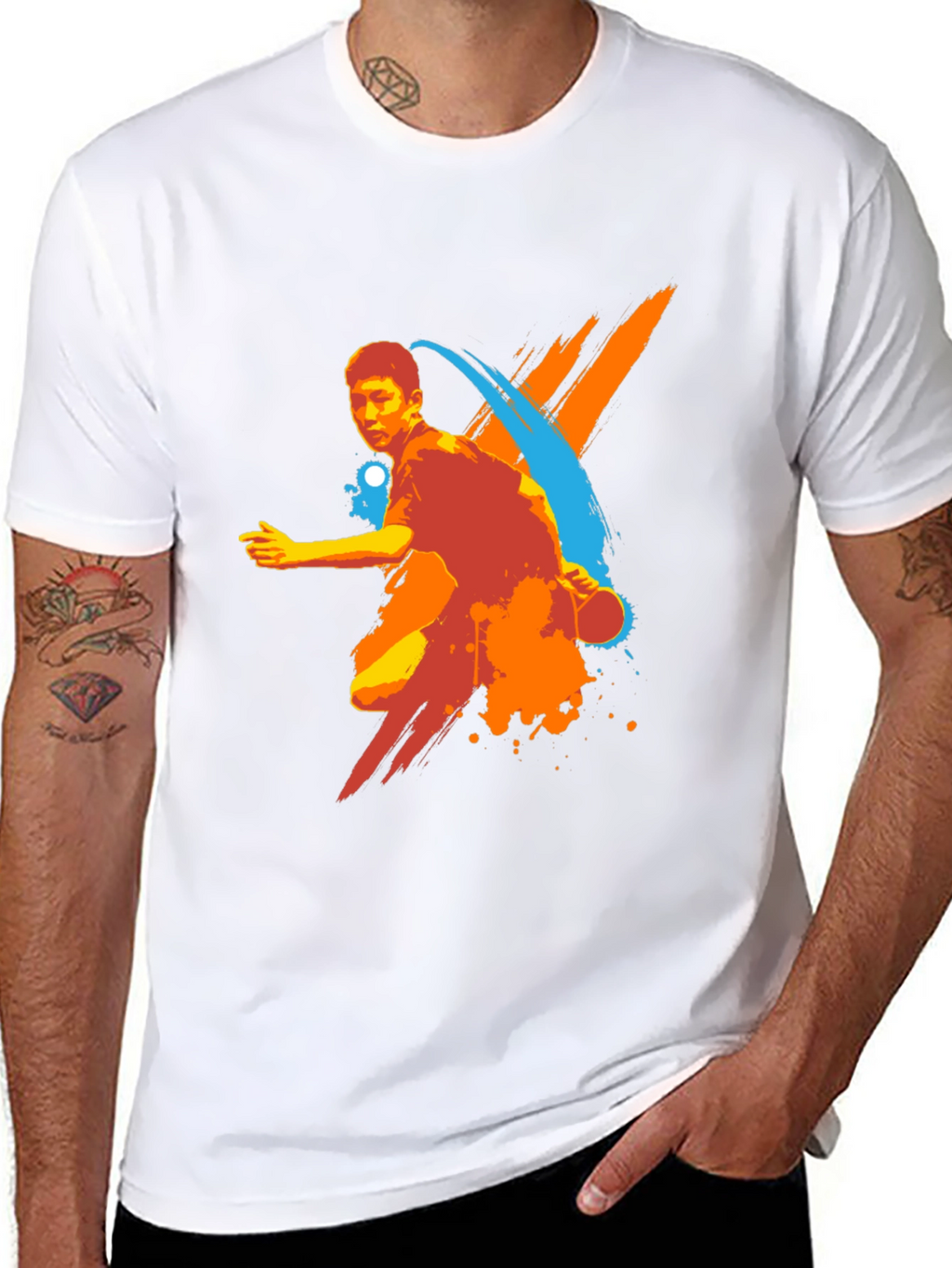Mens Table Tennis Graphic Tee - Black