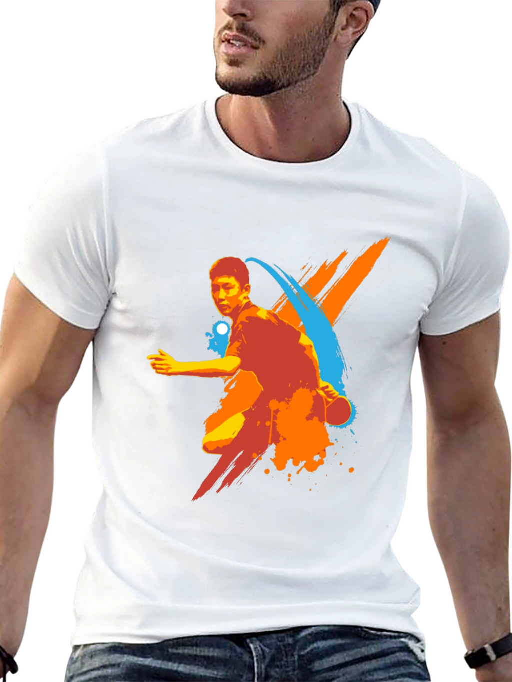 Mens Table Tennis Graphic Tee - Black