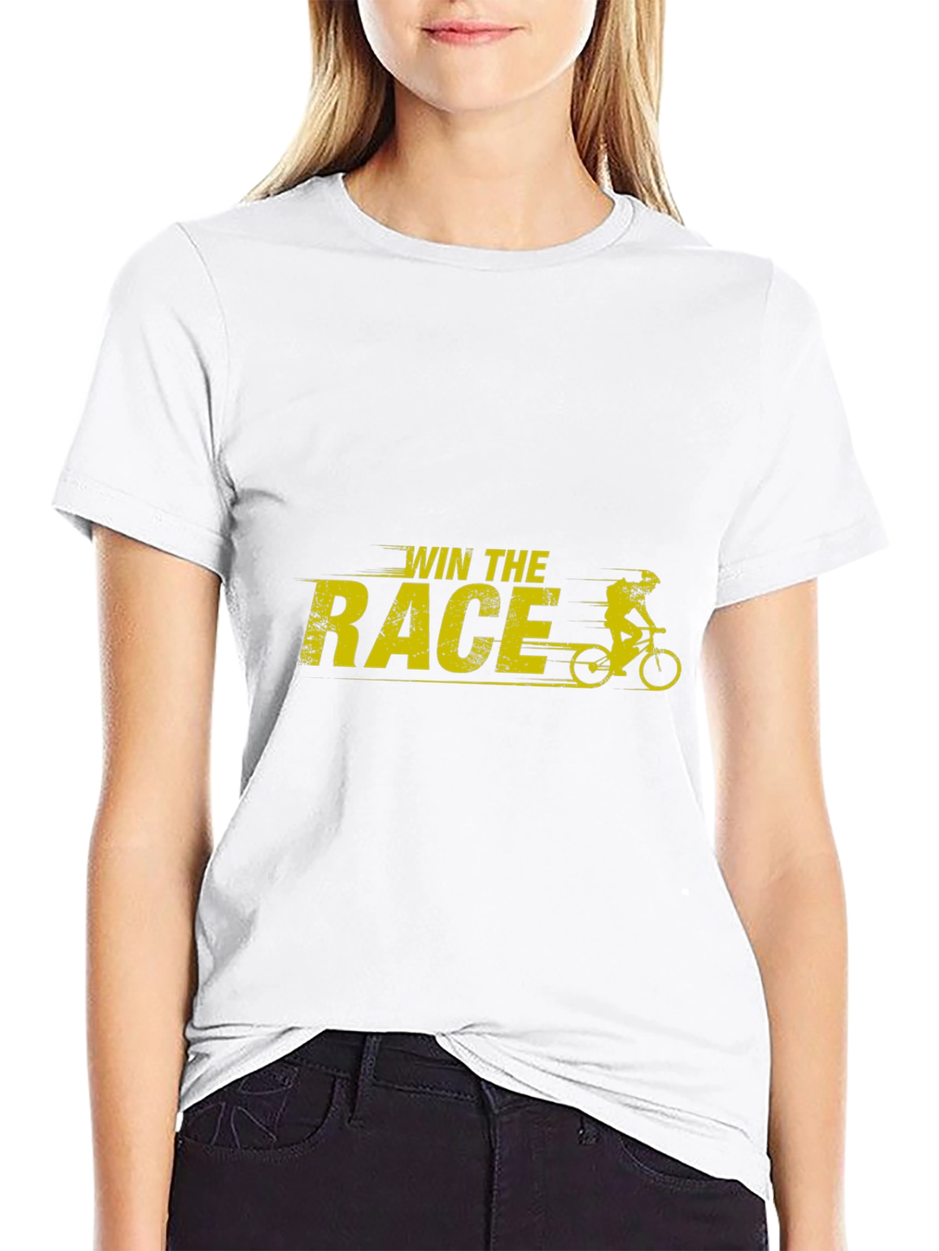 Win The Race Graphic T-Shirt - Black Cotton Tee
