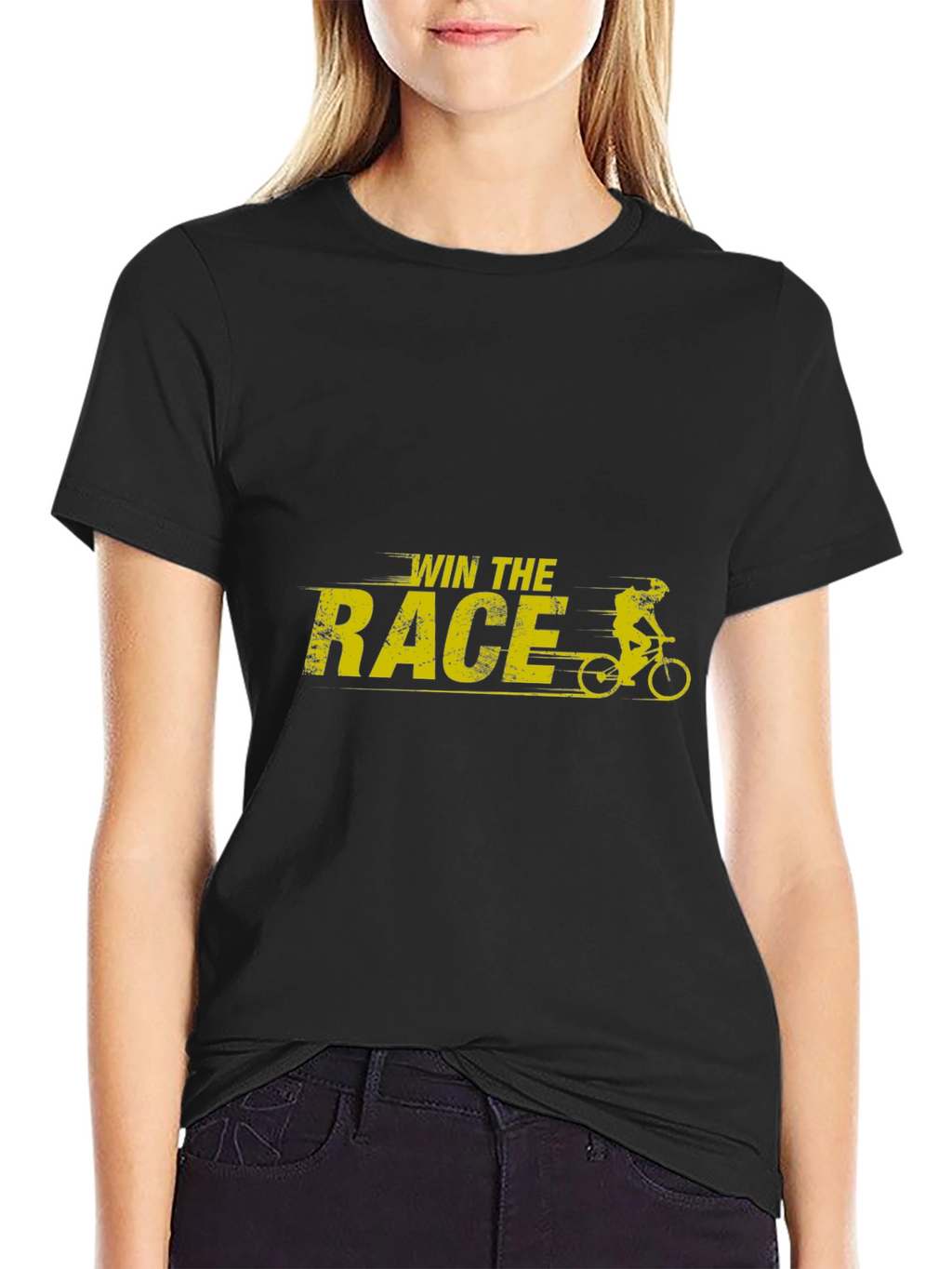 Win The Race Graphic T-Shirt - Black Cotton Tee