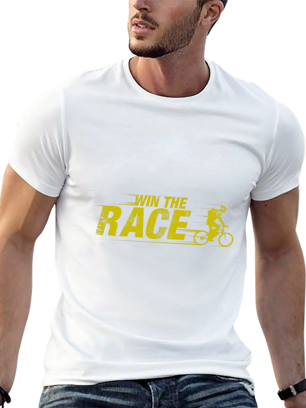 Win The Race Graphic T-Shirt - Black Cotton Tee