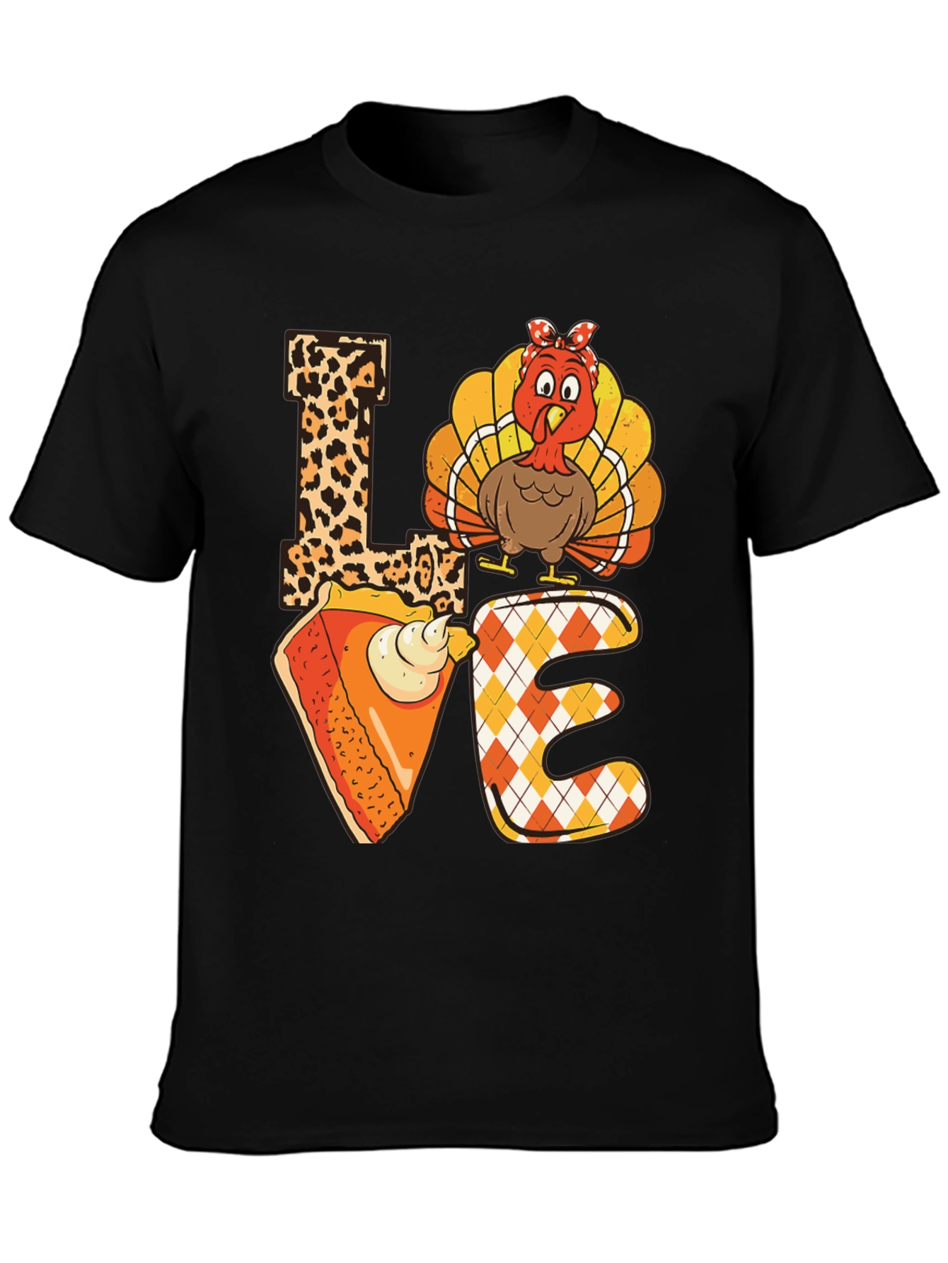 Thanksgiving LOVE T-Shirt - Turkey & Pie Design