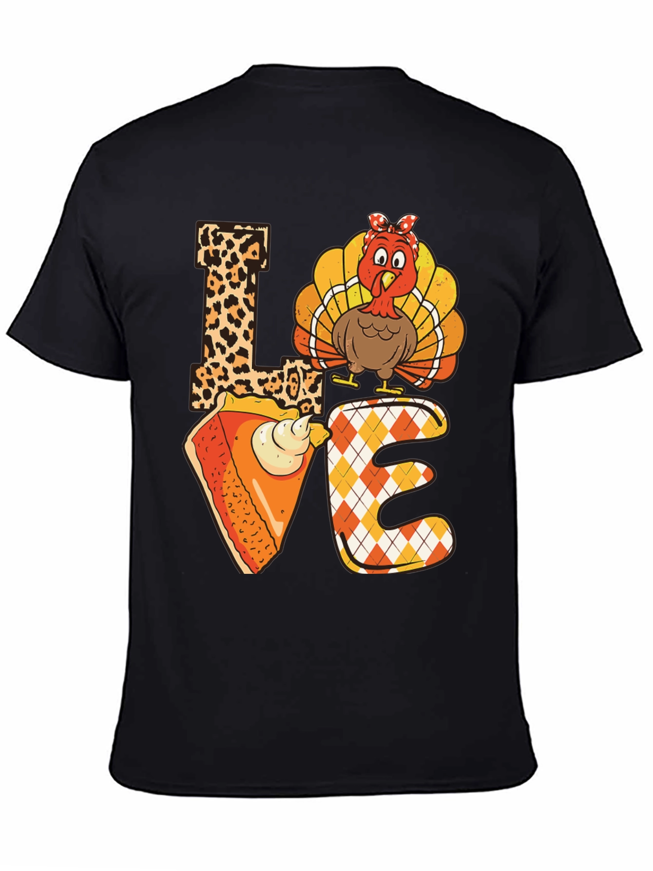 Thanksgiving LOVE T-Shirt - Turkey & Pie Design
