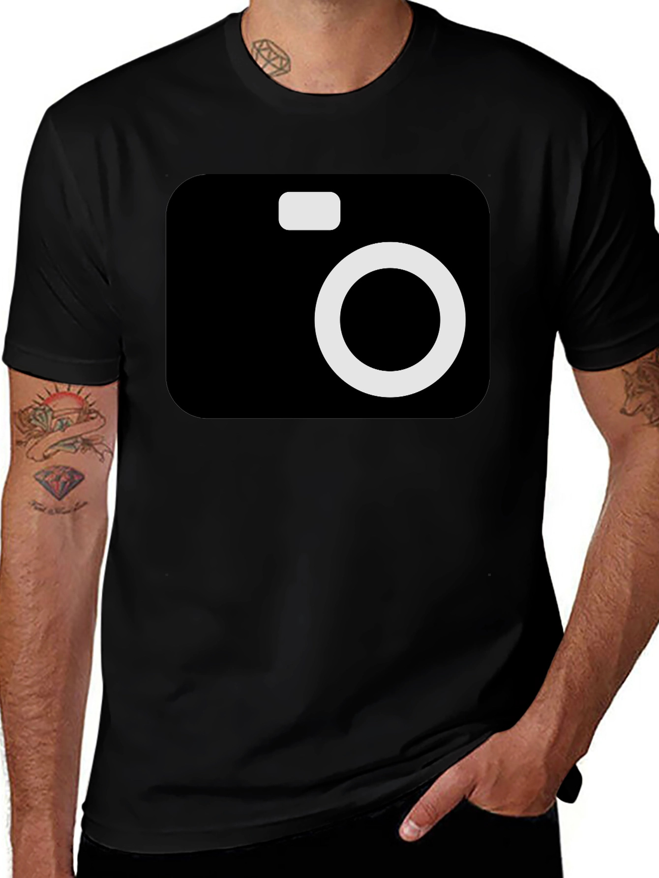 Camera Graphic Black T-Shirt - Photographer Style