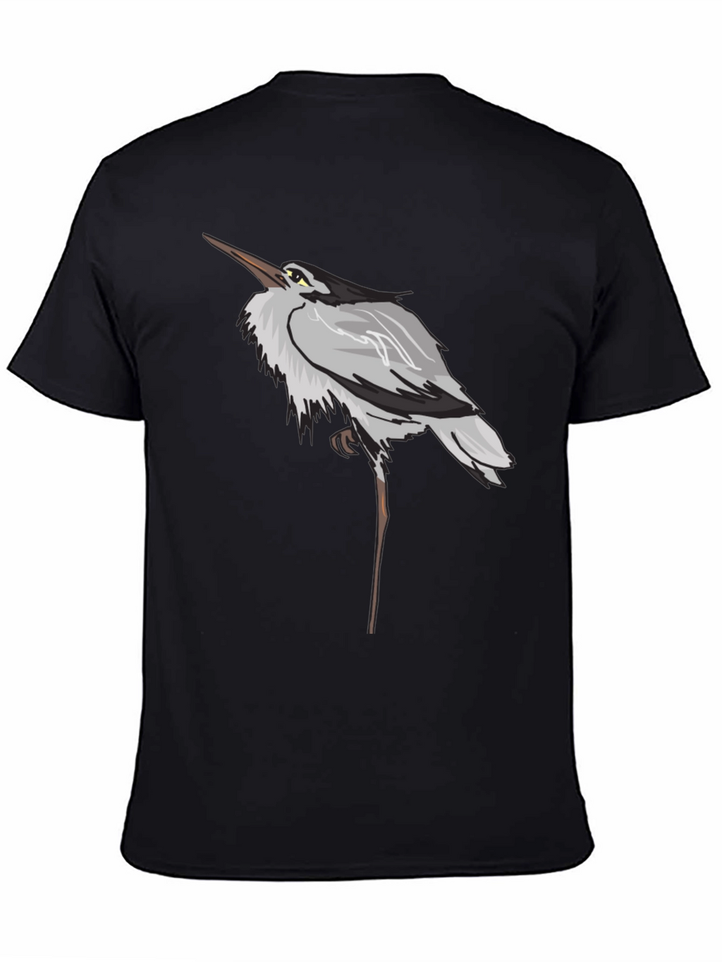 Heron Graphic Black T-Shirt