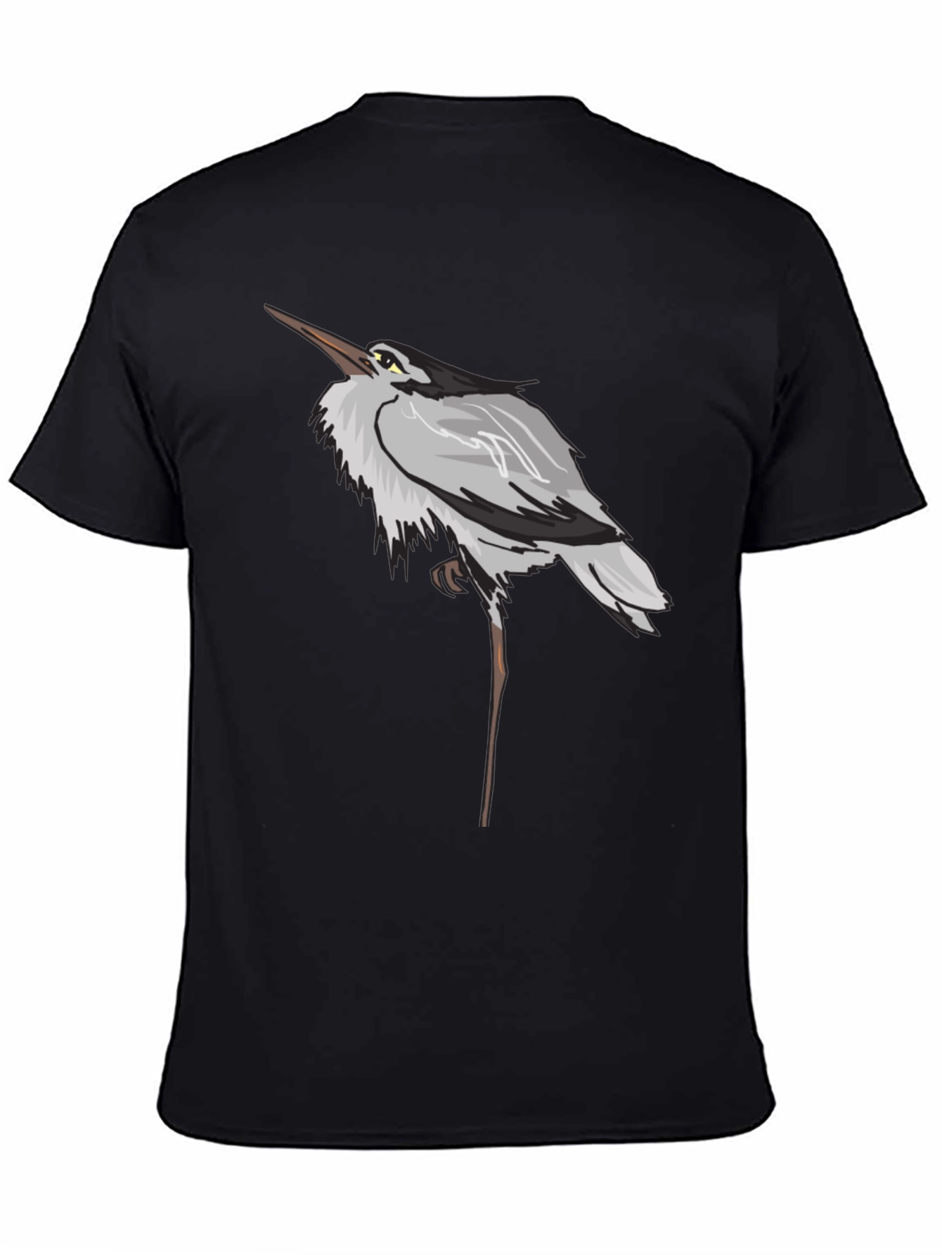 Heron Graphic Black T-Shirt