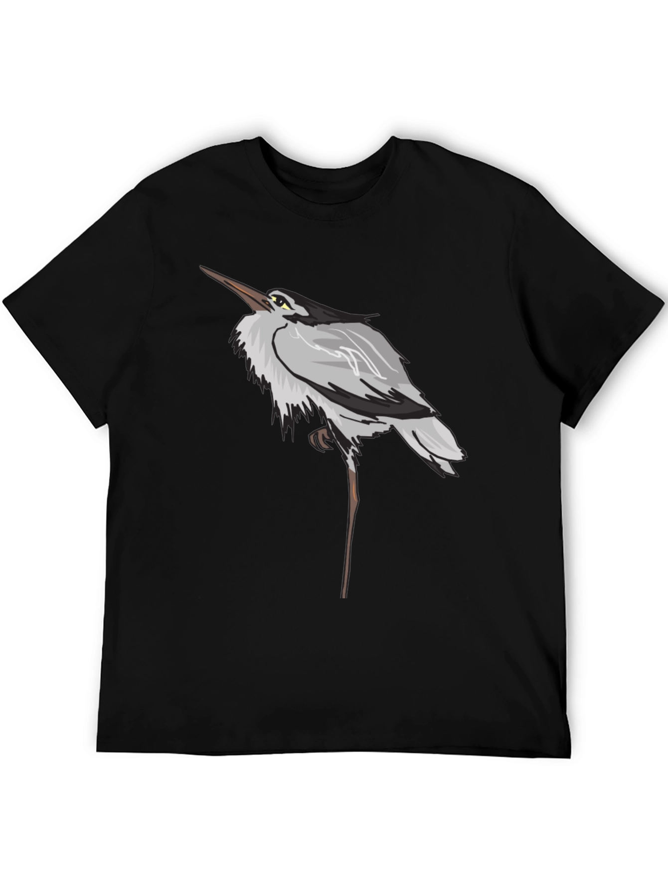 Heron Graphic Black T-Shirt