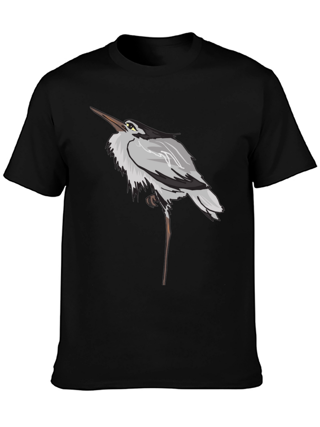 Heron Graphic Black T-Shirt