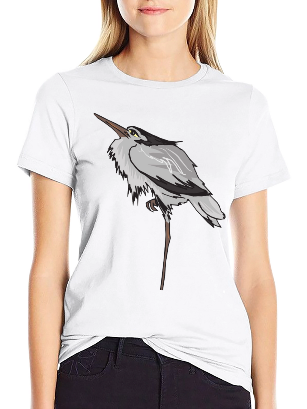 Heron Graphic Black T-Shirt