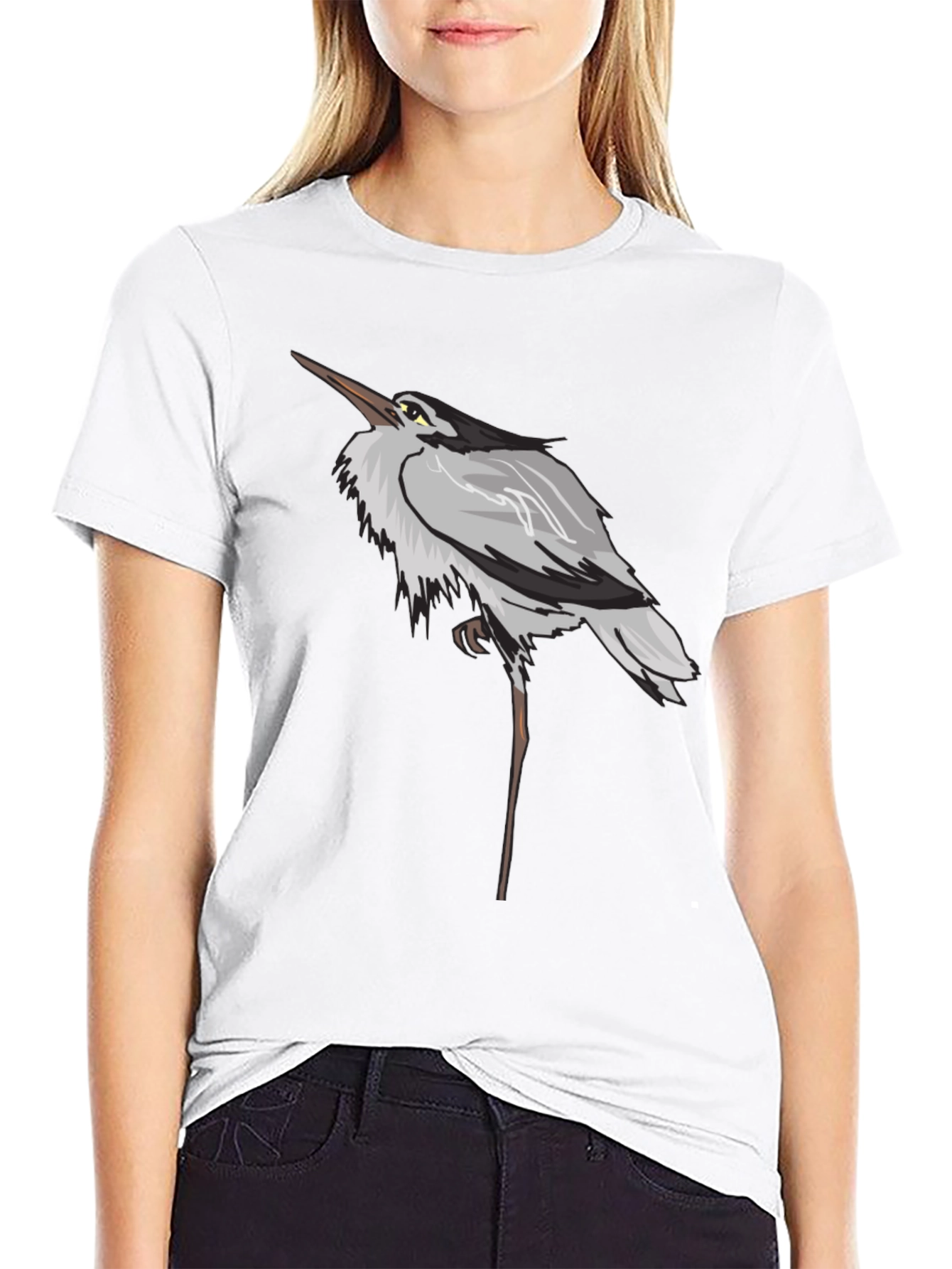 Heron Graphic Black T-Shirt