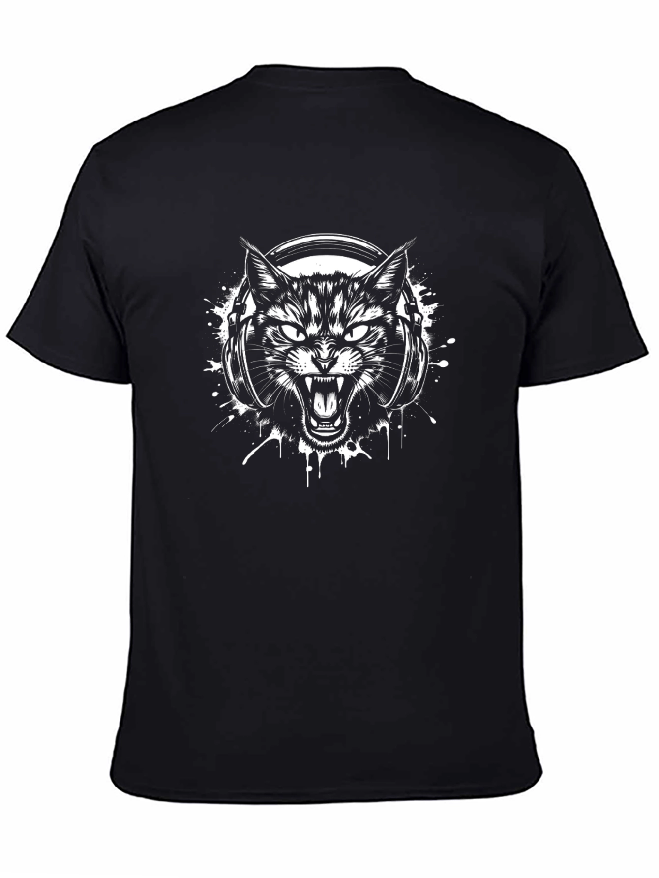Black Cat DJ Graphic Tee - Premium Cotton