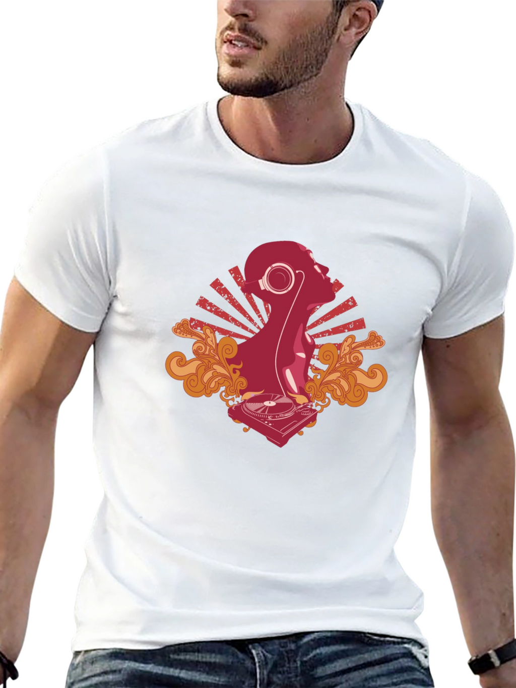 DJ Silhouette Graphic Tee - Cool Black T-Shirt