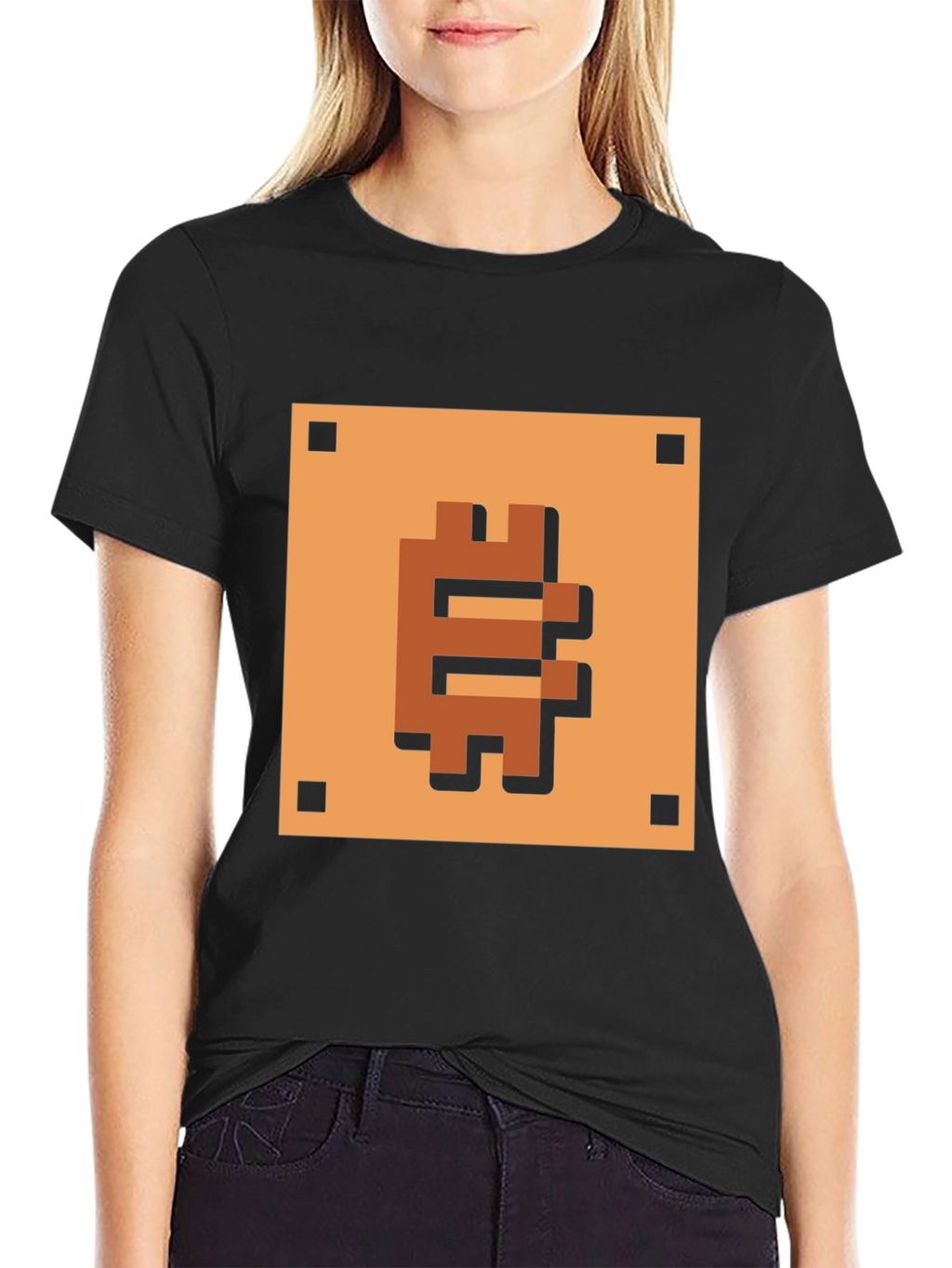 Pixelated Bitcoin T-Shirt - Retro Crypto Style