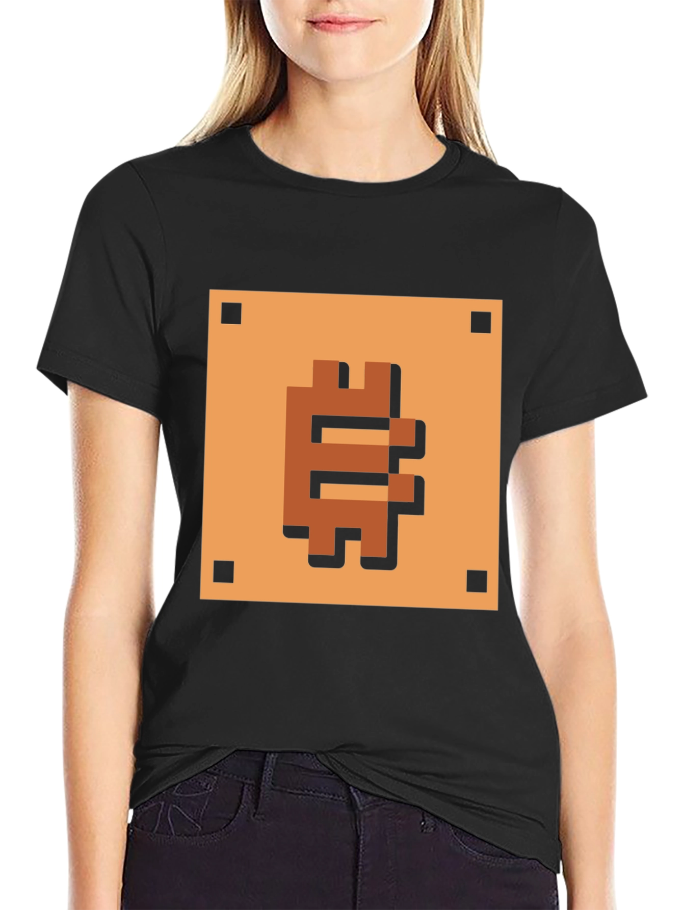 Pixelated Bitcoin T-Shirt - Retro Crypto Style