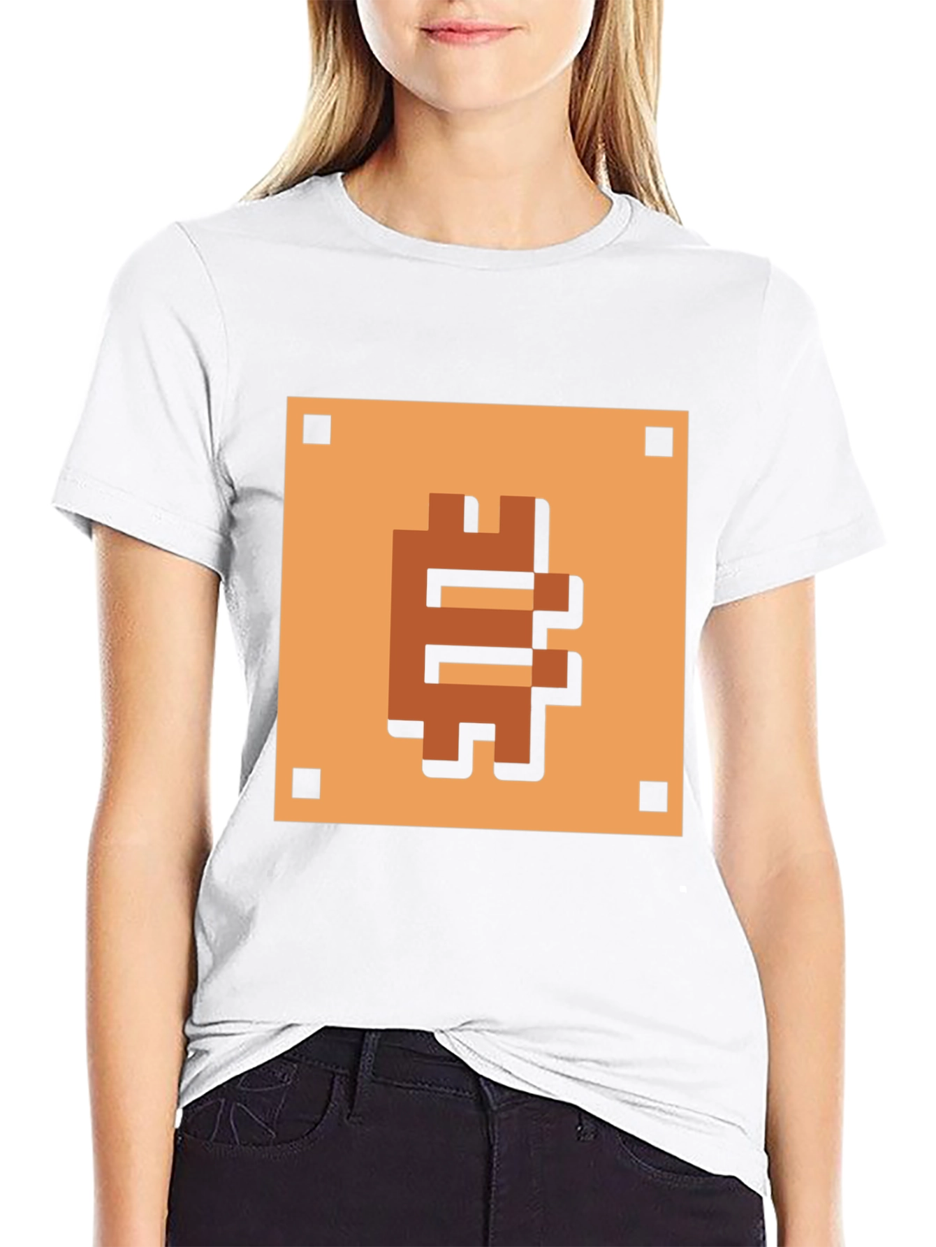 Pixelated Bitcoin T-Shirt - Retro Crypto Style