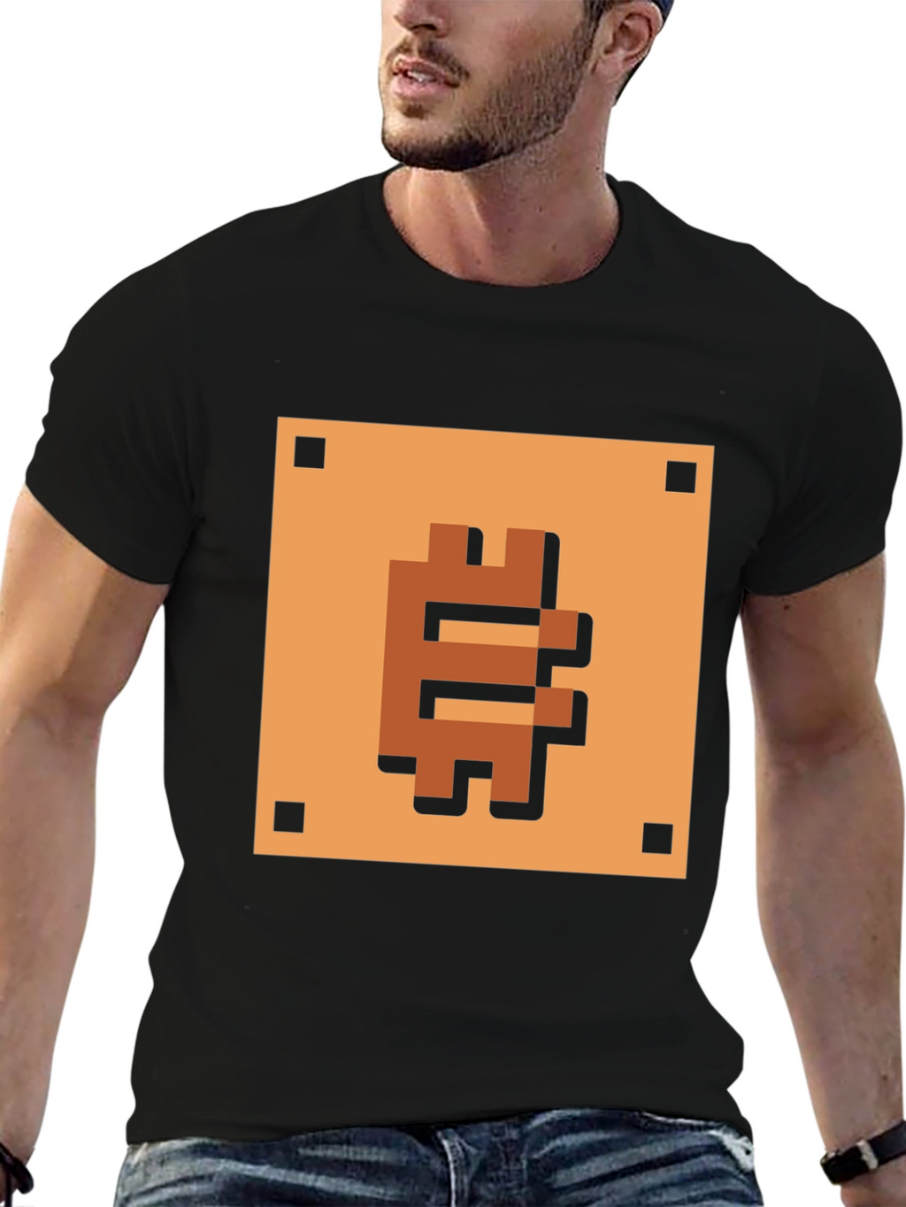 Pixelated Bitcoin T-Shirt - Retro Crypto Style
