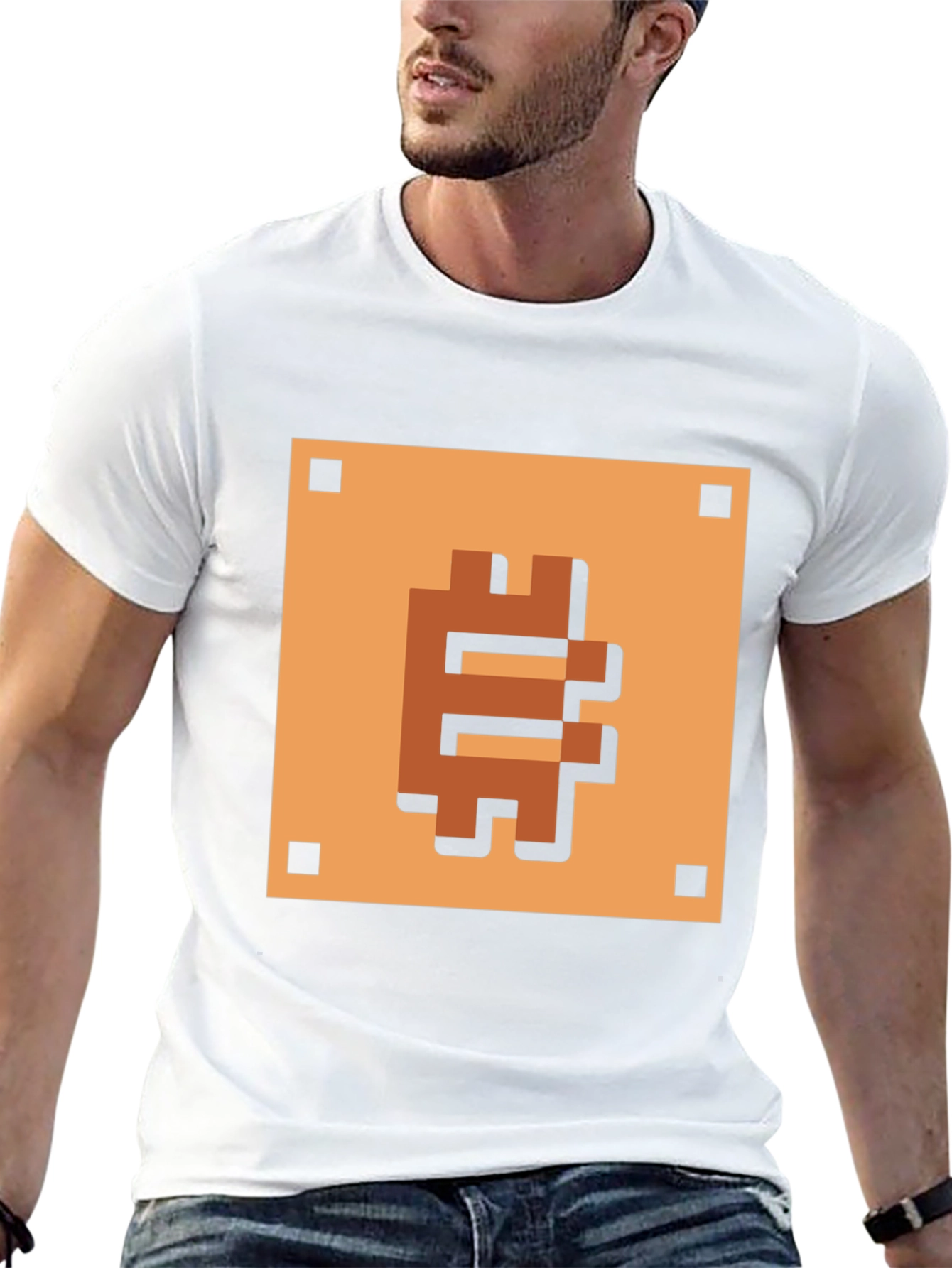 Pixelated Bitcoin T-Shirt - Retro Crypto Style