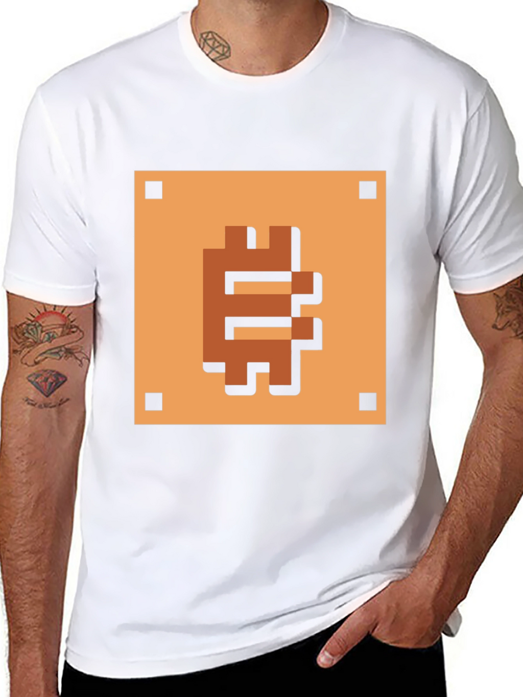 Pixelated Bitcoin T-Shirt - Retro Crypto Style